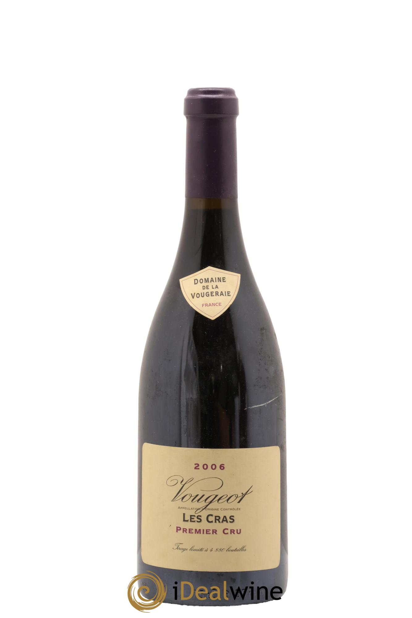 Vougeot 1er Cru Les Cras La Vougeraie 2006 - Lot de 1 bouteille - 0