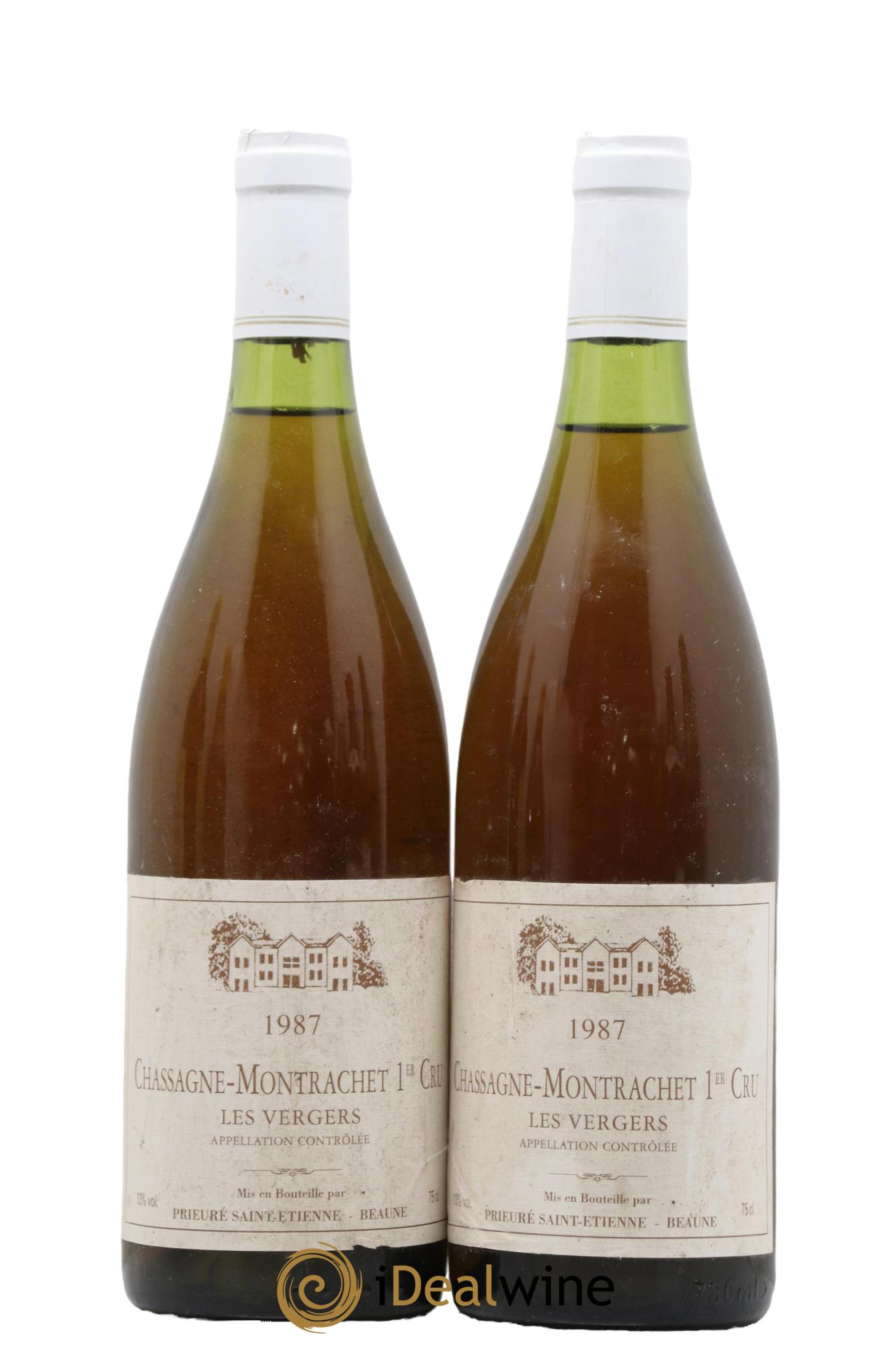 Chassagne-Montrachet 1er Cru Les Vergers Prieuré St Etienne 1987 - Lot de 2 bouteilles - 0