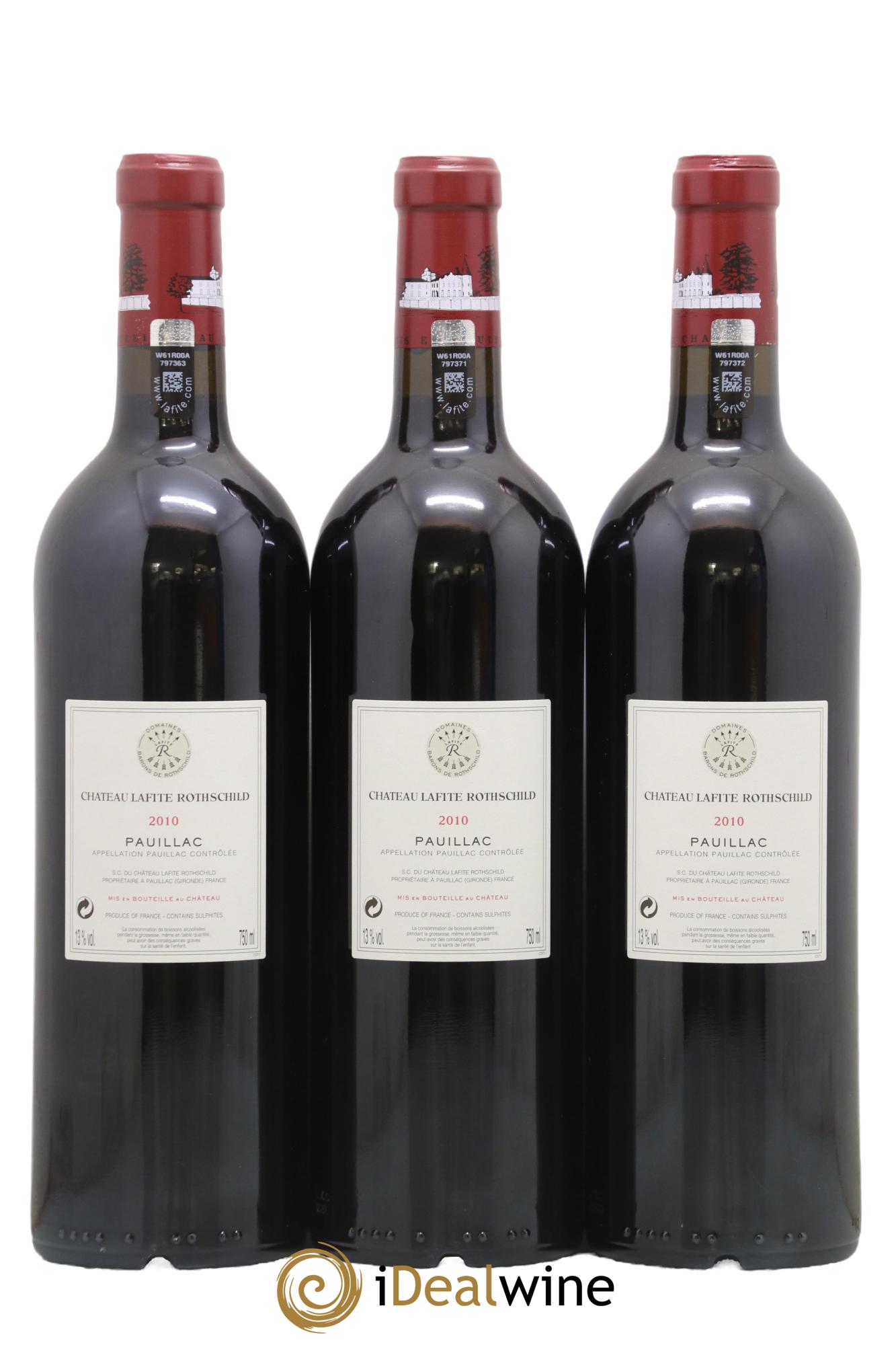 Château Lafite Rothschild 1er Grand Cru Classé 2010 - Lotto di 3 bottiglie - 1
