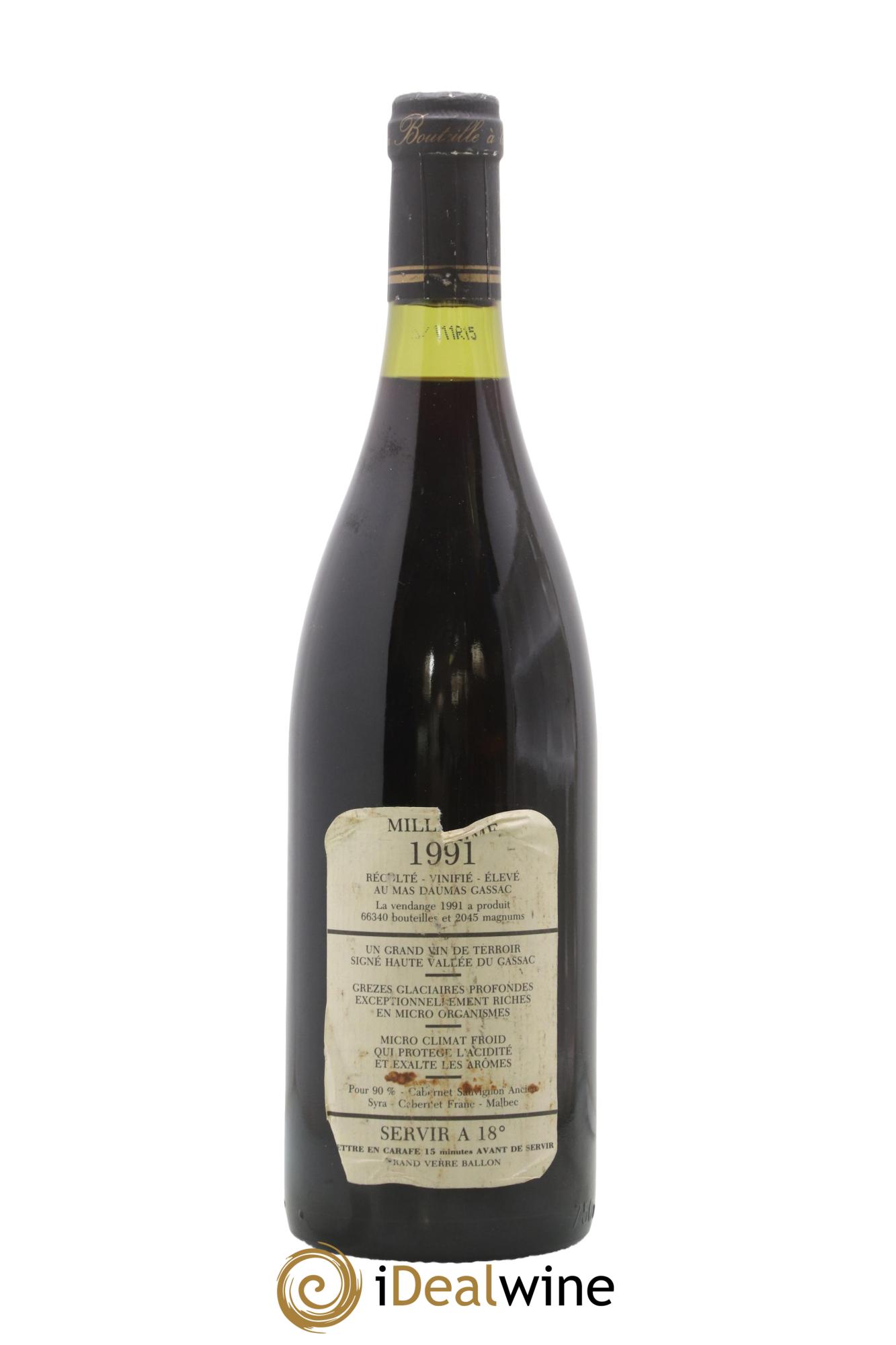 Saint-Guilhem-le-Désert - Cité d'Aniane Mas Daumas Gassac Famille Guibert de La Vaissière 1991 - Lot of 1 bottle - 1