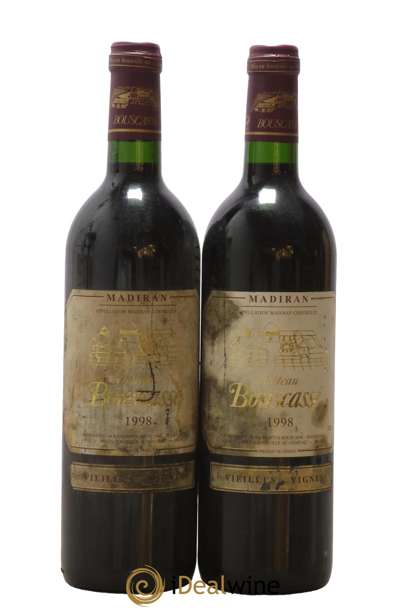 Madiran Vieilles Vignes Château Bouscassé - Alain Brumont 1998 - Lot de 2 bouteilles - 0