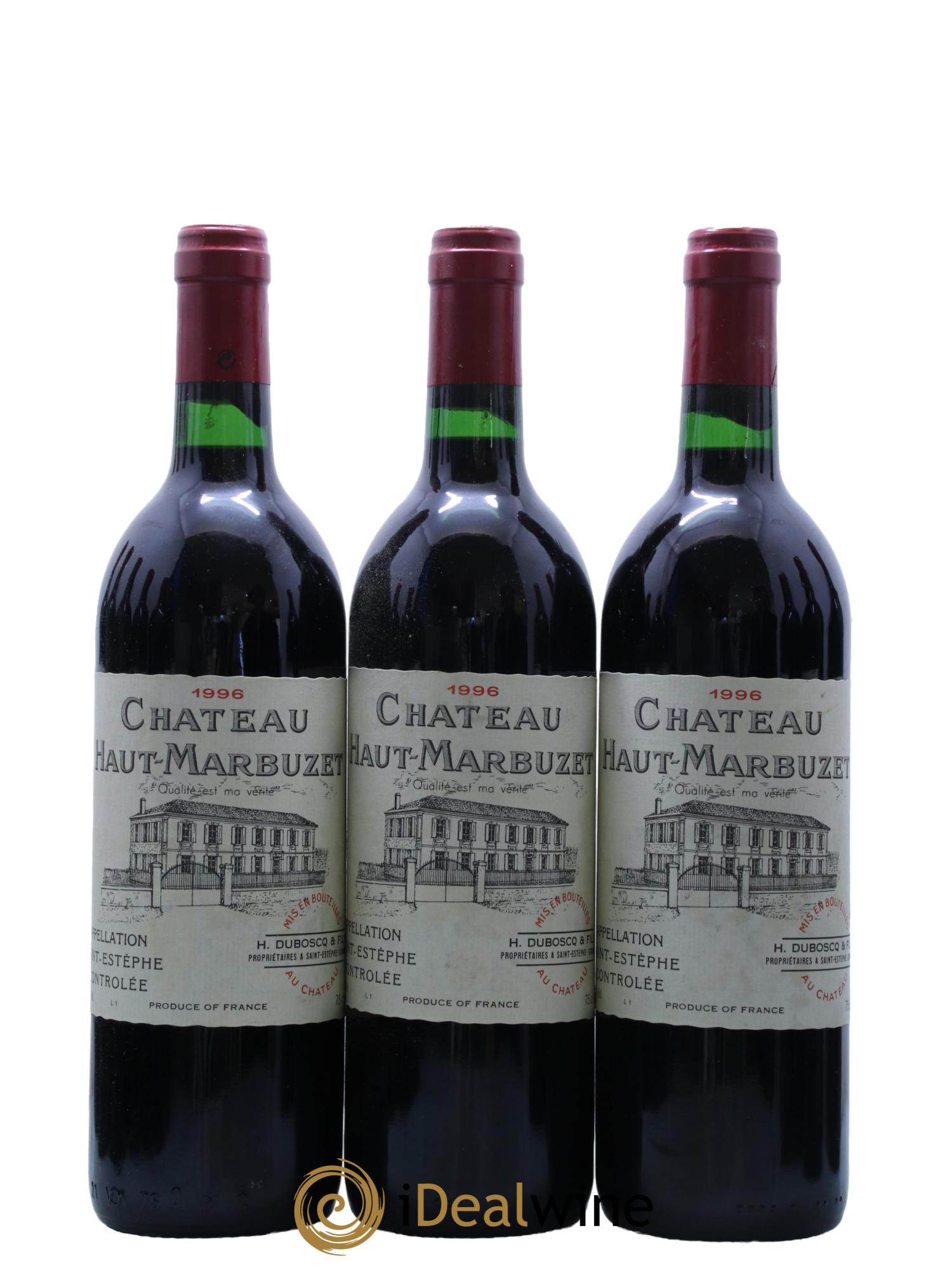 Château Haut Marbuzet 1996 - Lot de 12 bouteilles - 1