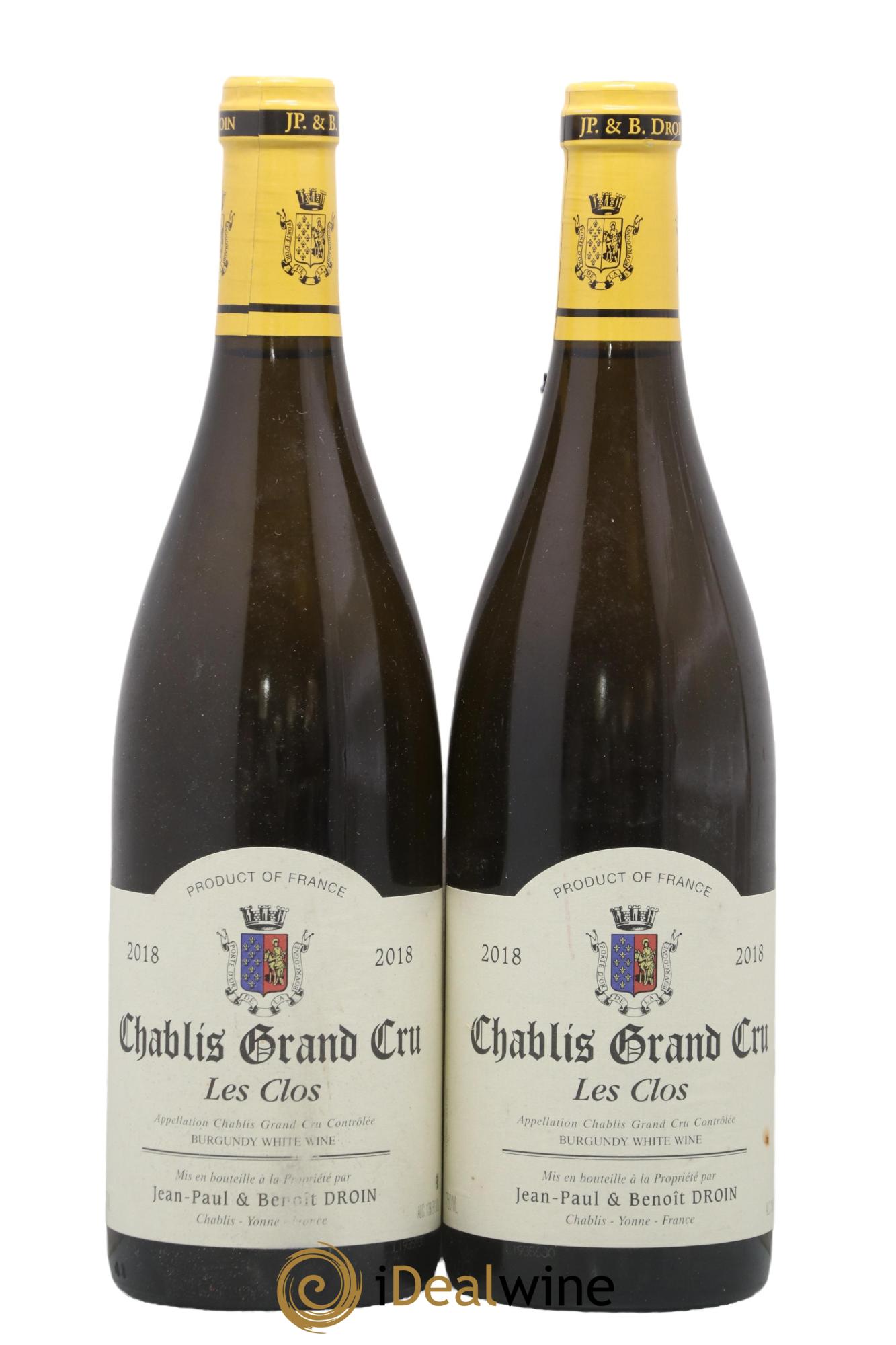 Chablis Grand Cru Les Clos Jean-Paul & Benoît Droin (Domaine) 2018 - Lot de 2 bouteilles - 0