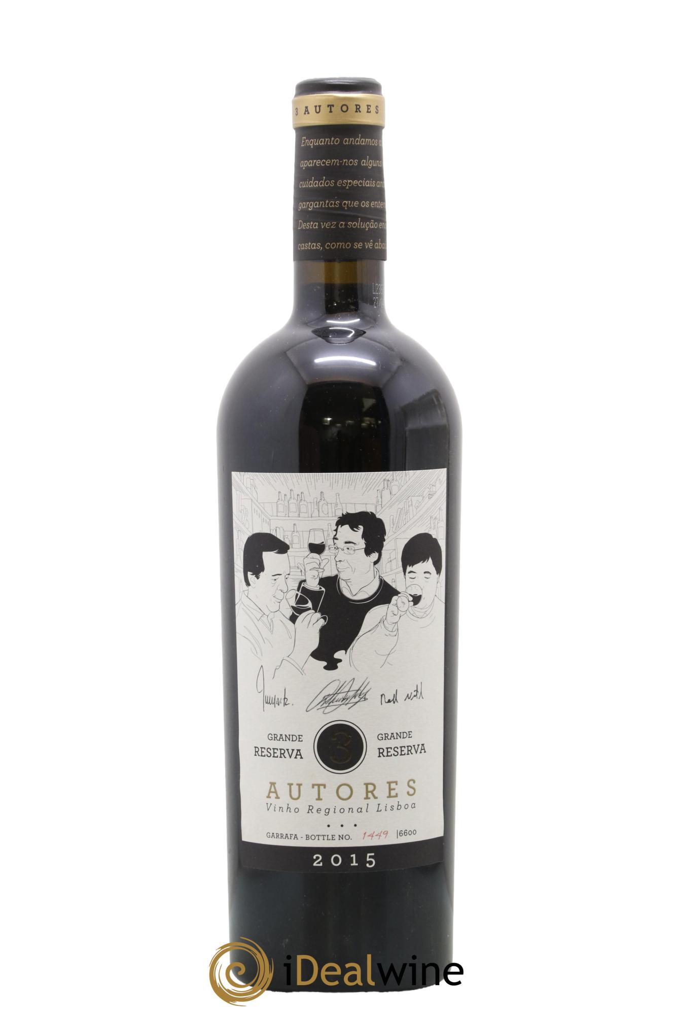 Portugal Autores 3 Grande Reserva Vidigal 2015 - Lot of 1 bottle - 0