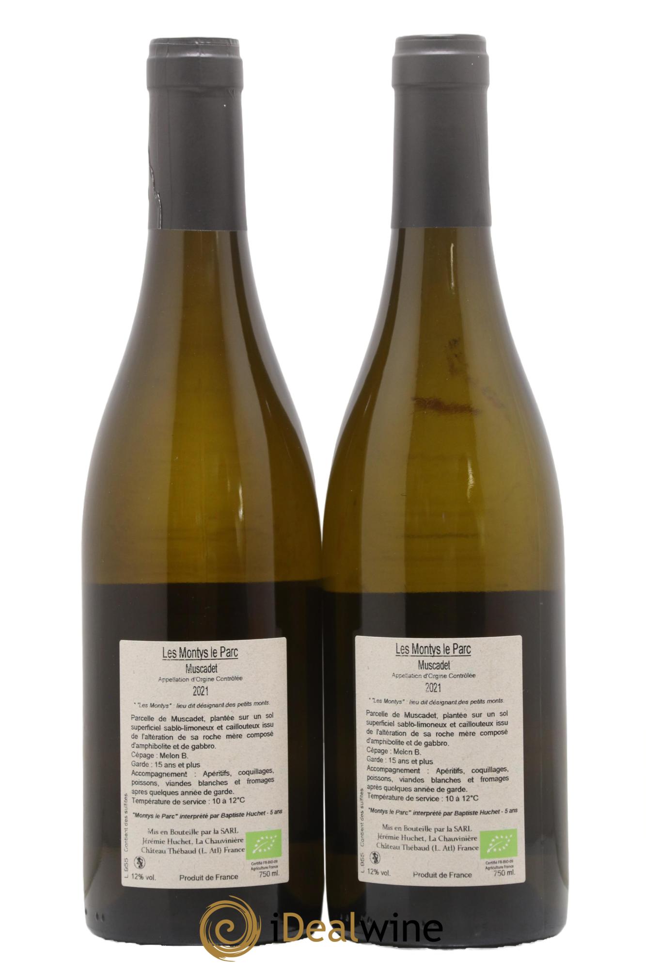 Muscadet Les Montys Le Parc Domaine de la Chauvinière Jérémie Huchet 2021 - Lotto di 2 bottiglie - 1