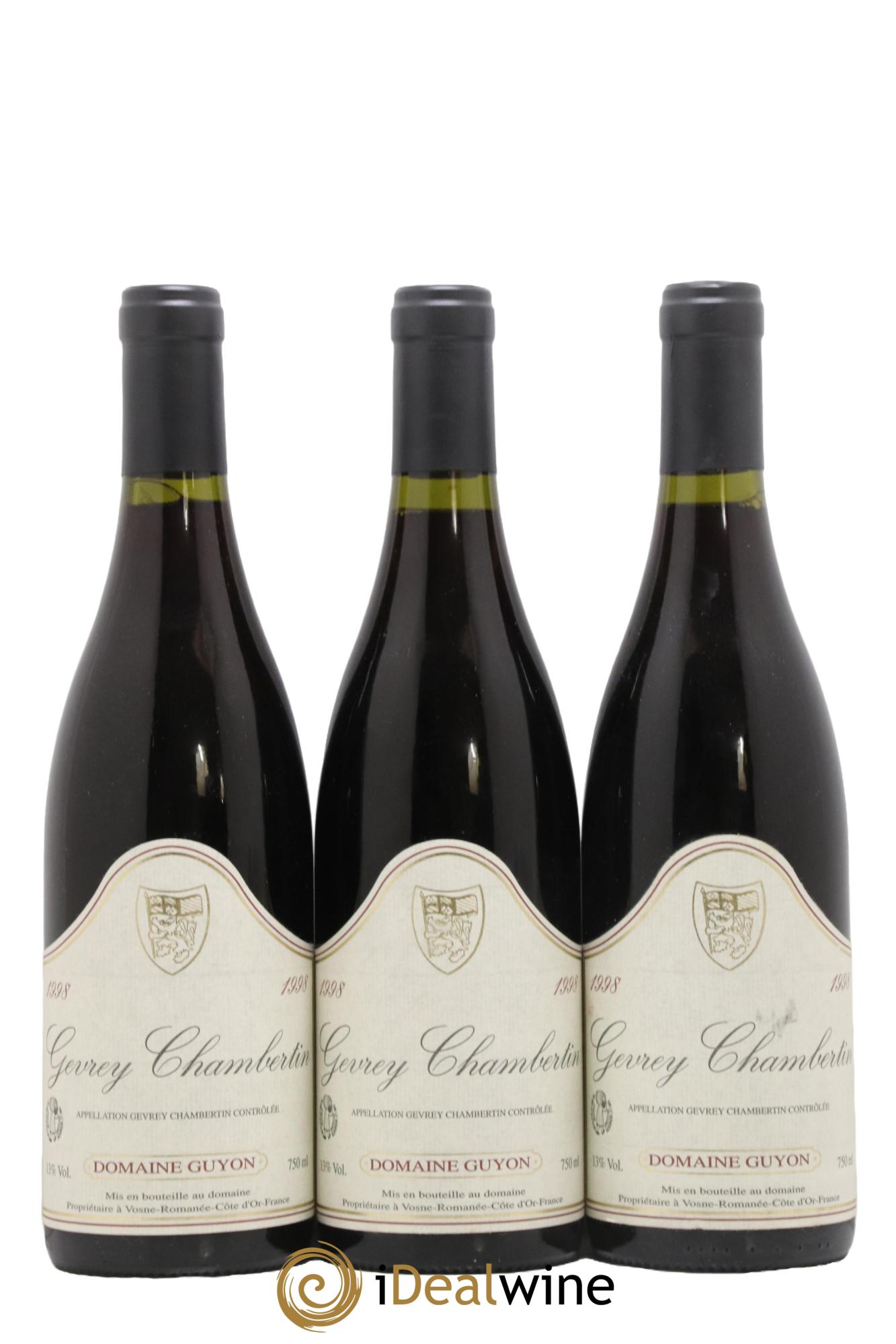 Gevrey-Chambertin Domaine Guyon 1998 - Lot de 3 bouteilles - 0