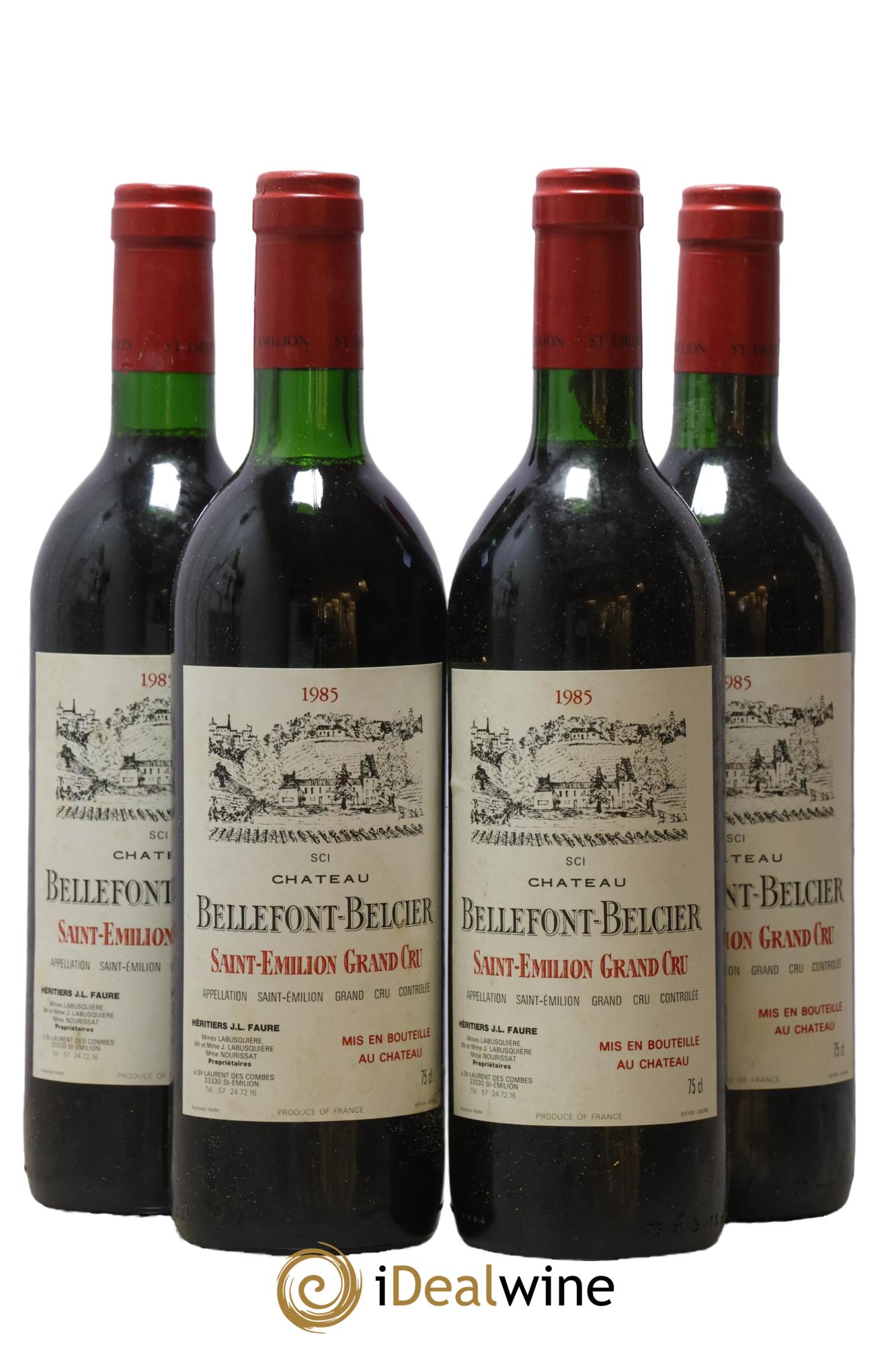 Château Bellefont-Belcier Grand Cru Classé 1985 - Lot of 4 bottles - 0