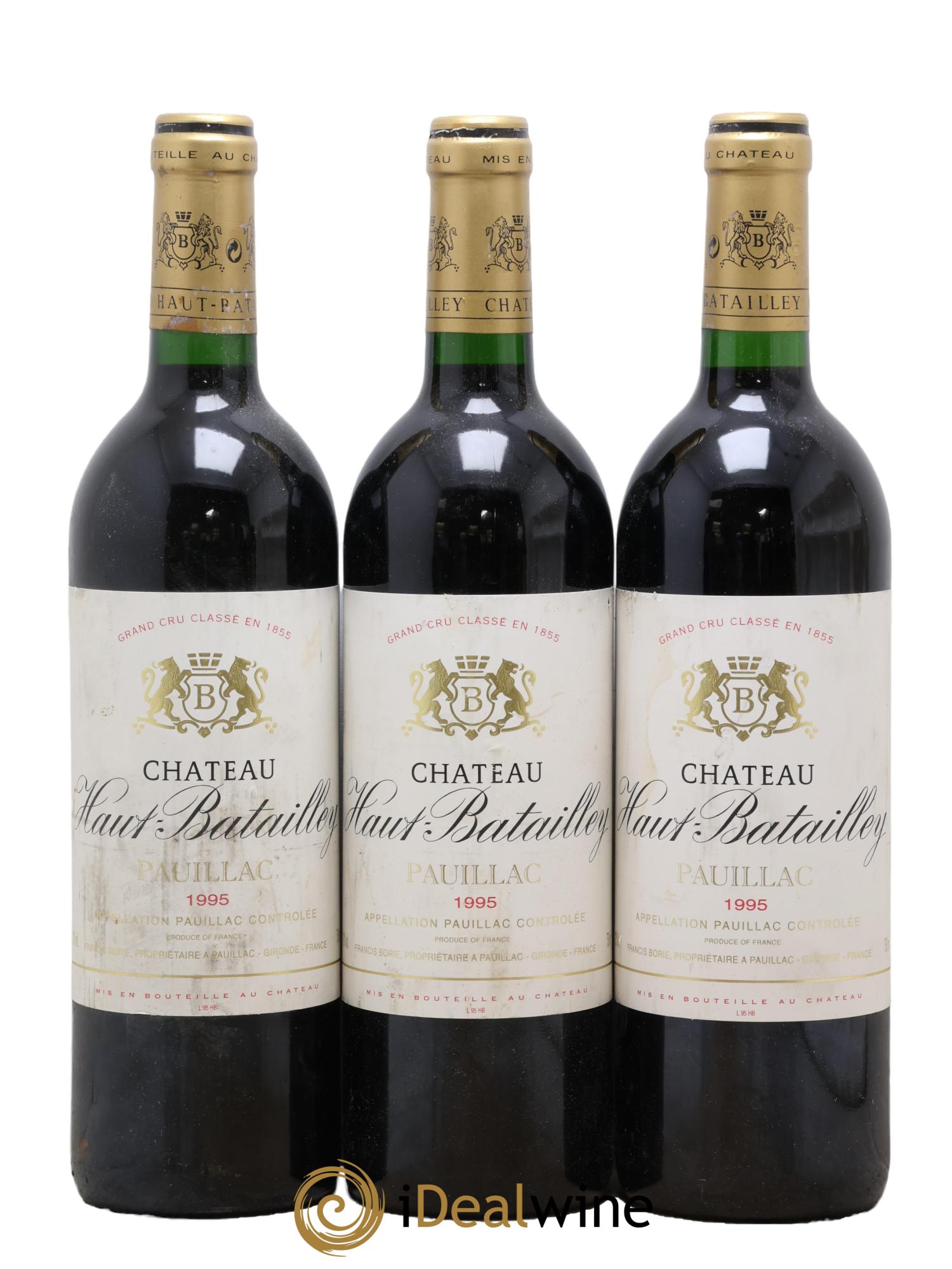 Château Haut Batailley 5ème Grand Cru Classé 1995 - Lot de 3 bouteilles - 0