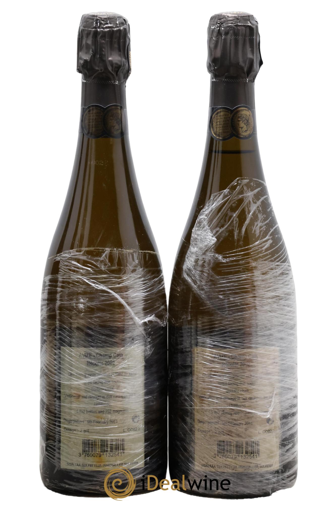 Avize Champ Caïn Extra-Brut Jacquesson 2002 - Lot de 2 bouteilles - 1