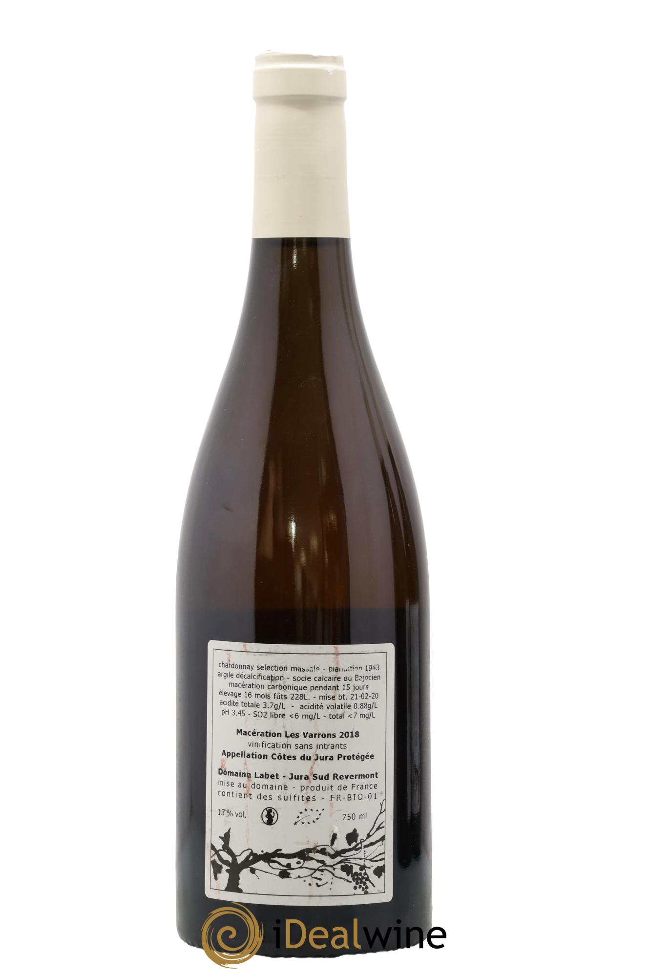 Côtes du Jura Chardonnay Les Varrons Macération Romain - Julien  - Charline Labet 2018 - Lotto di 1 bottiglia - 1