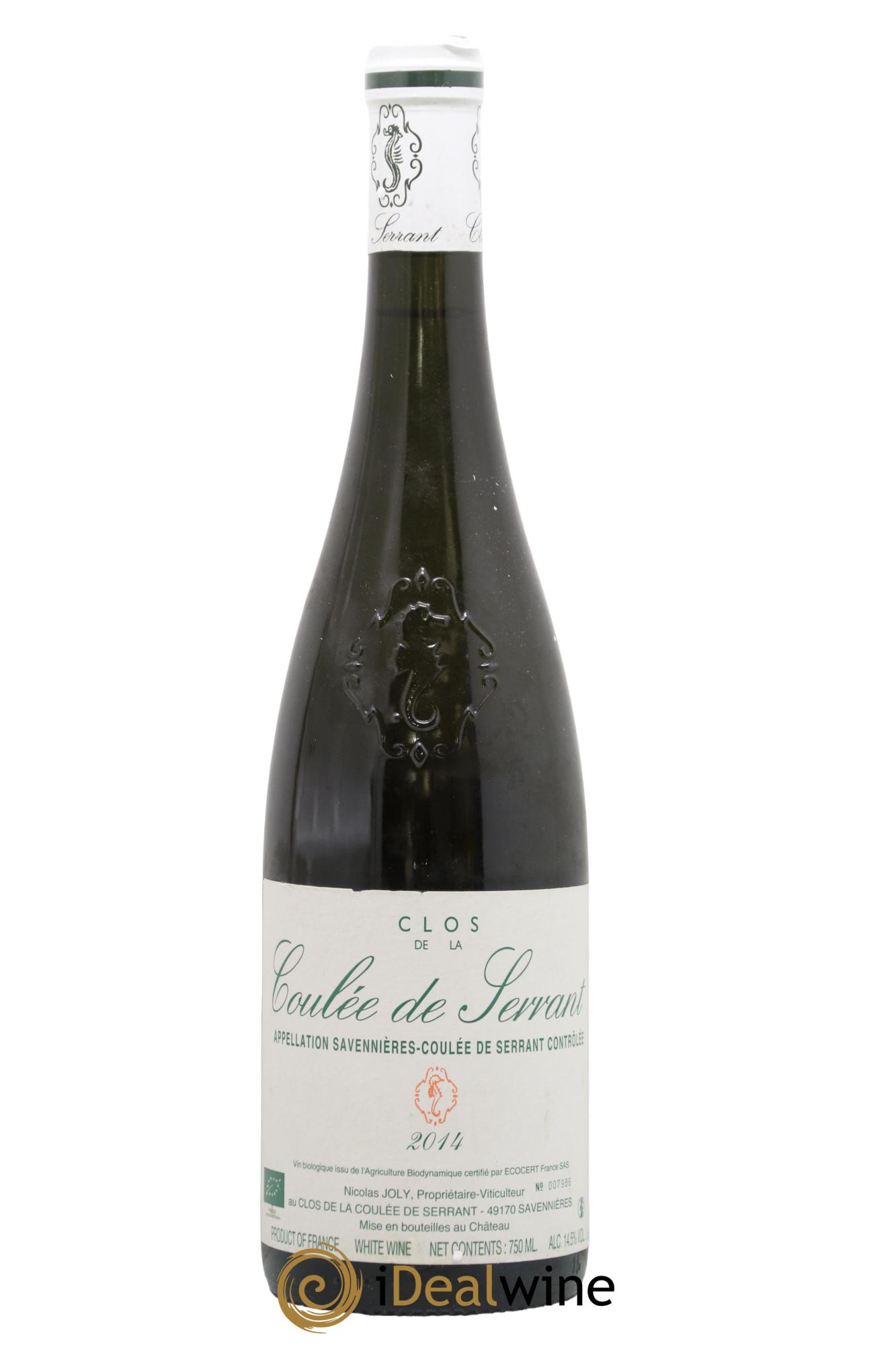 Savennières Clos de la Coulée de Serrant Vignobles de la Coulée de Serrant - Nicolas Joly 2014 - Posten von 1 Flasche - 0