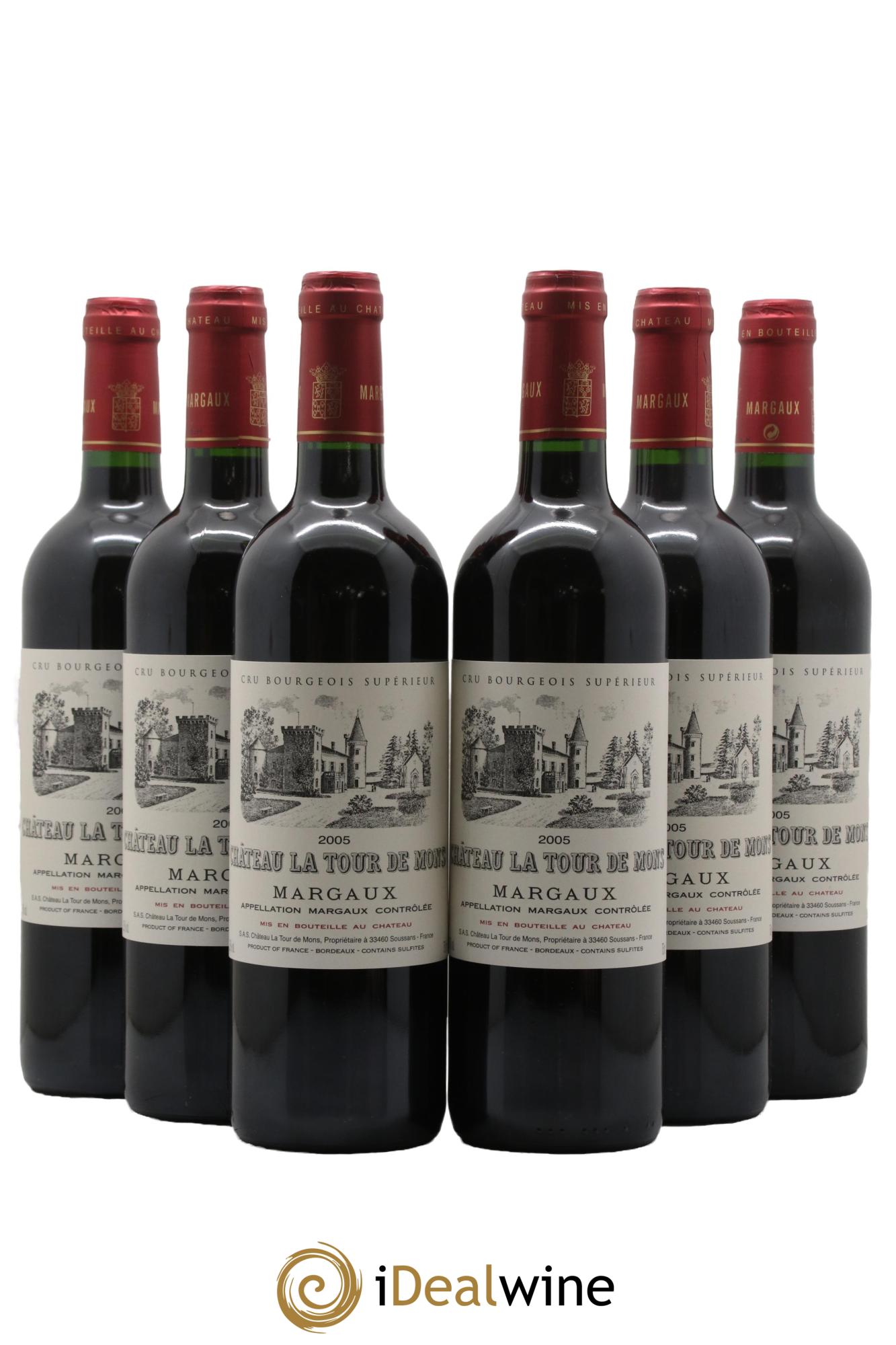 Château la Tour de Mons Cru Bourgeois 2005 - Lotto di 6 bottiglie - 0