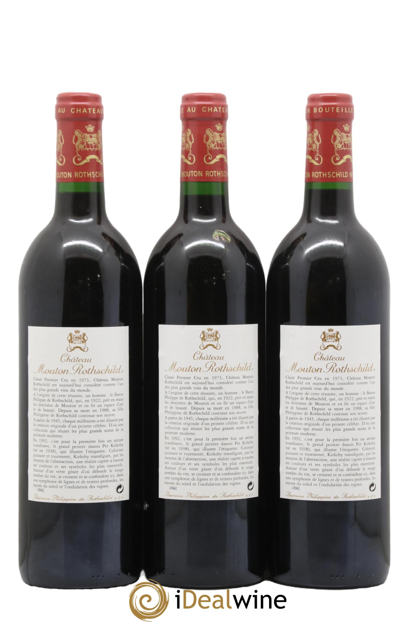 Château Mouton Rothschild 1er Grand Cru Classé 1992 - Lot de 12 bouteilles - 6