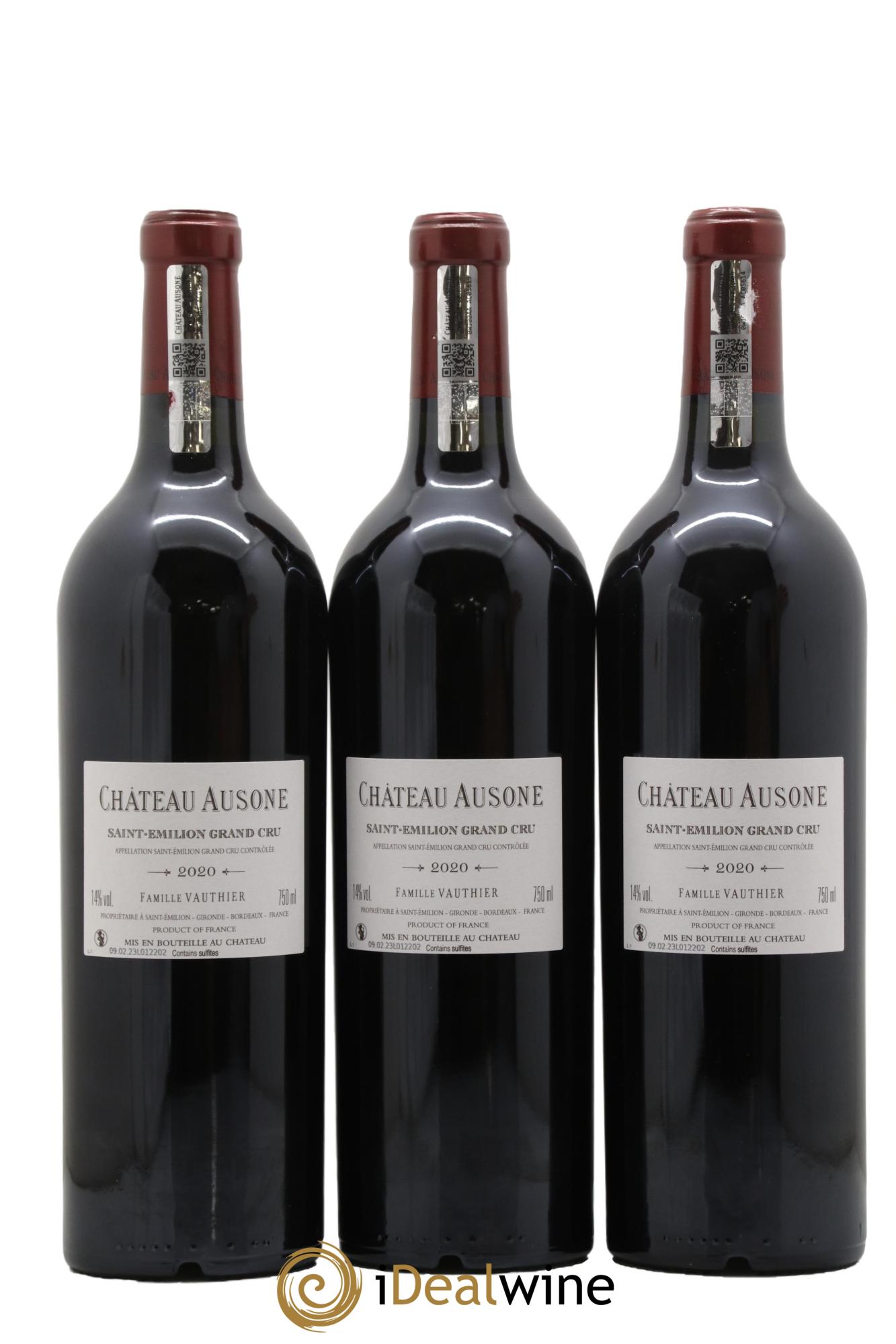Château Ausone 1er Grand Cru Classé A 2020 - Lotto di 3 bottiglie - 1