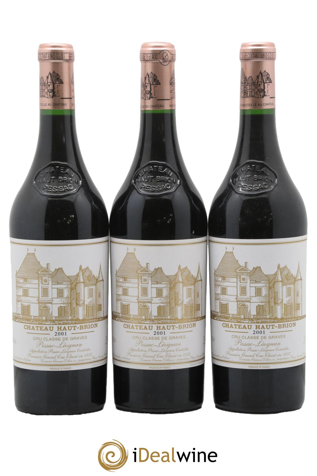 Château Haut Brion 1er Grand Cru Classé 2001 - Lot de 12 bouteilles - 1