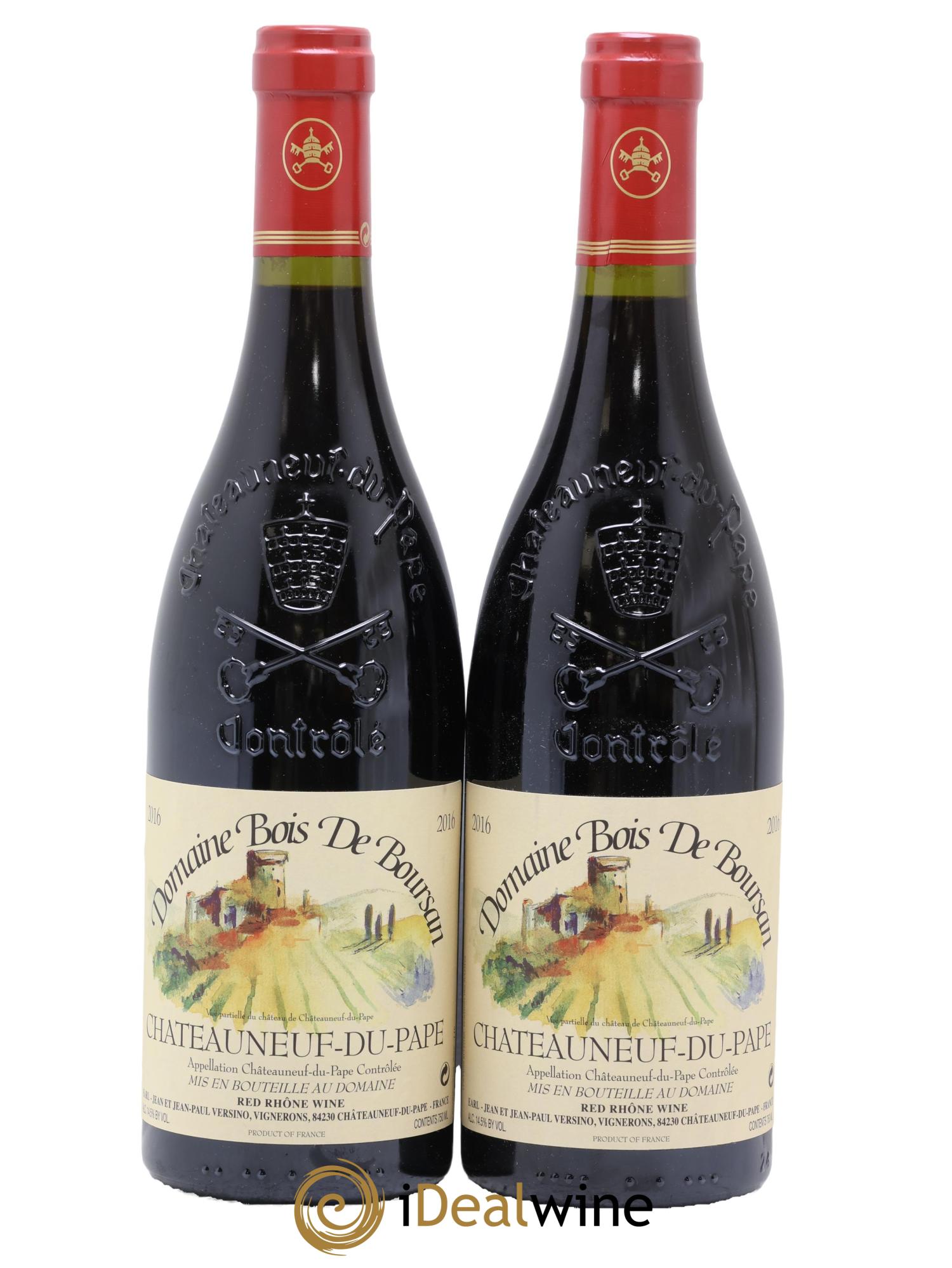 Châteauneuf-du-Pape Domaine Bois de Boursan (Domaine) Jean et Jean-Paul Versino 2016 - Lot of 2 bottles - 0
