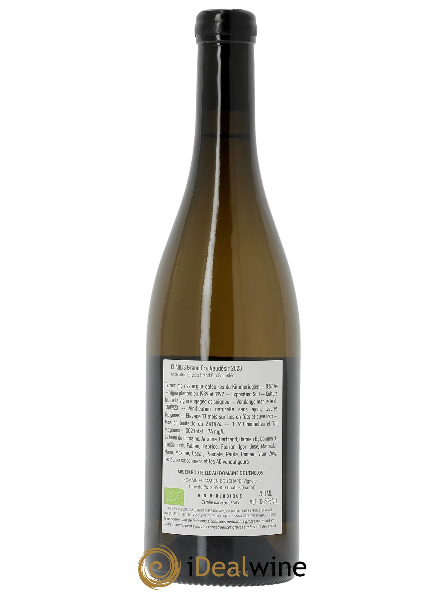 Chablis Grand Cru Vaudésir Domaine de l'Enclos  2023 - Lot of 1 bottle - 1
