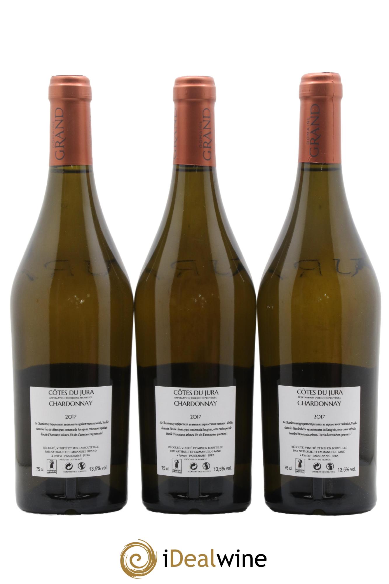 Côtes du Jura Chardonnay Domaine Grand 2017 - Lot of 3 bottles - 1