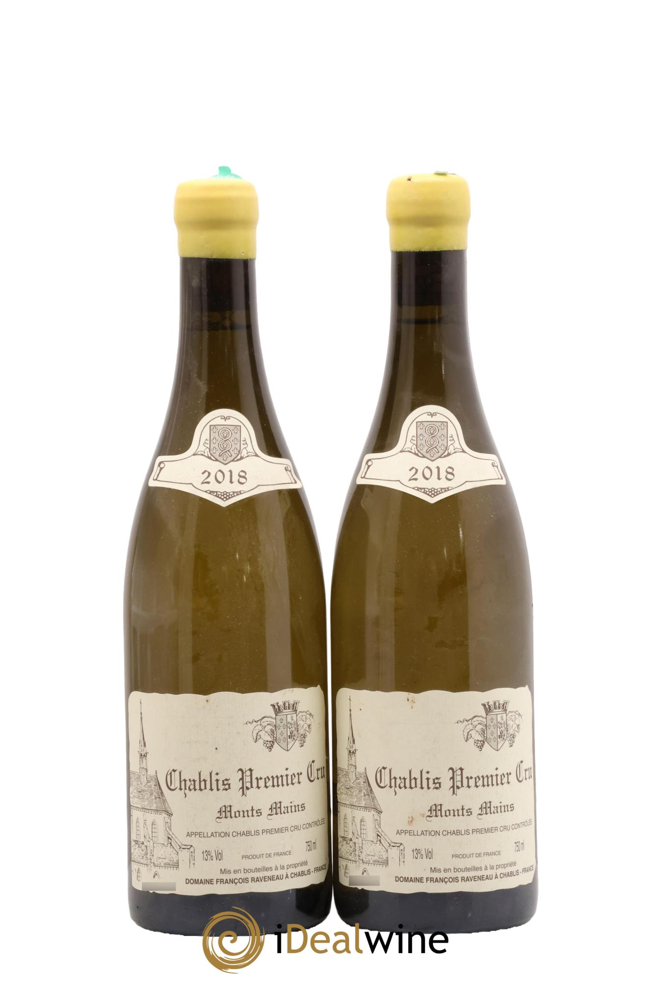 Chablis 1er Cru Monts Mains Raveneau (Domaine) 2018 - Lot of 2 bottles - 0
