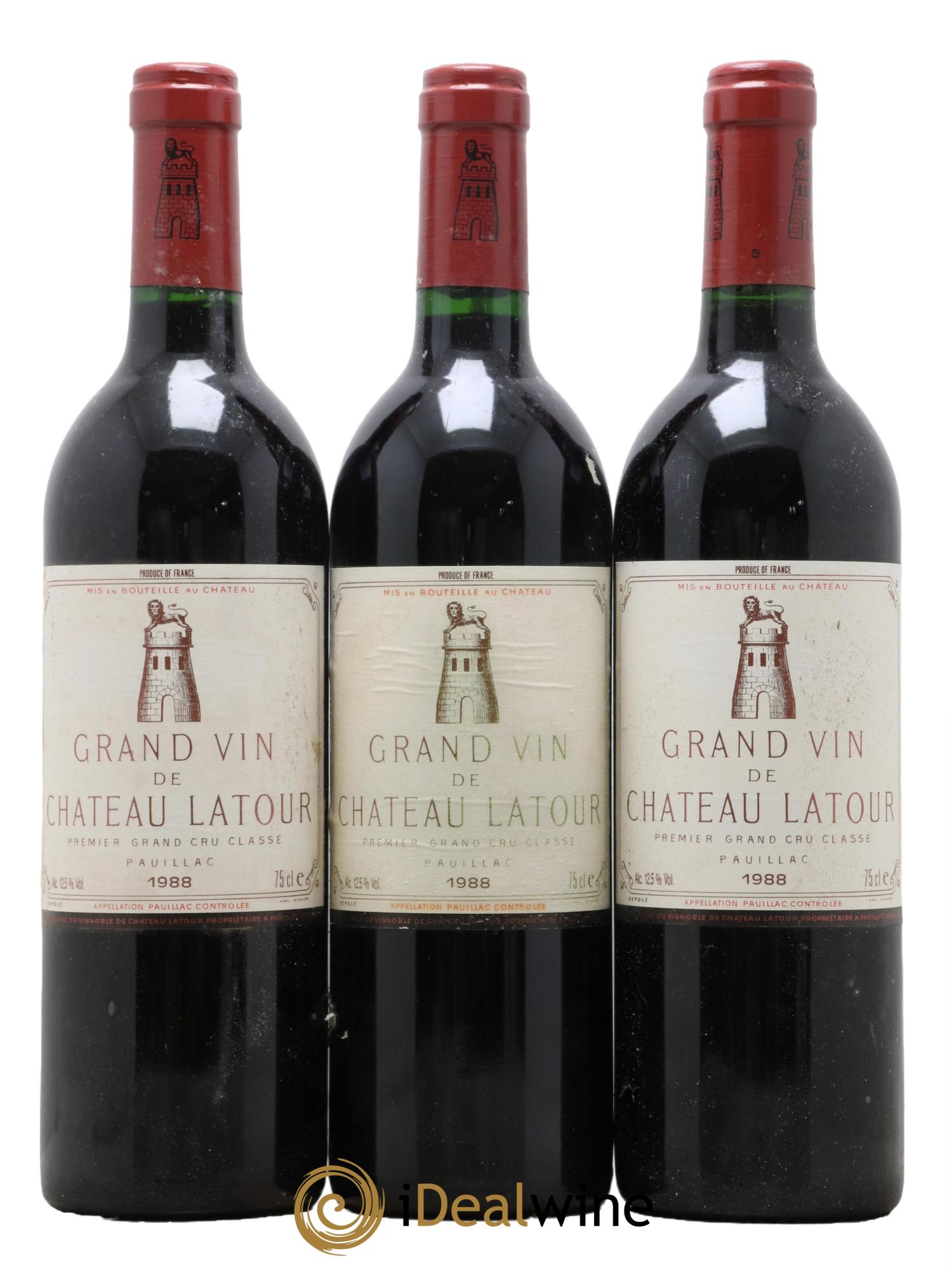 Château Latour 1er Grand Cru Classé 1988 - Lot de 3 bouteilles - 0
