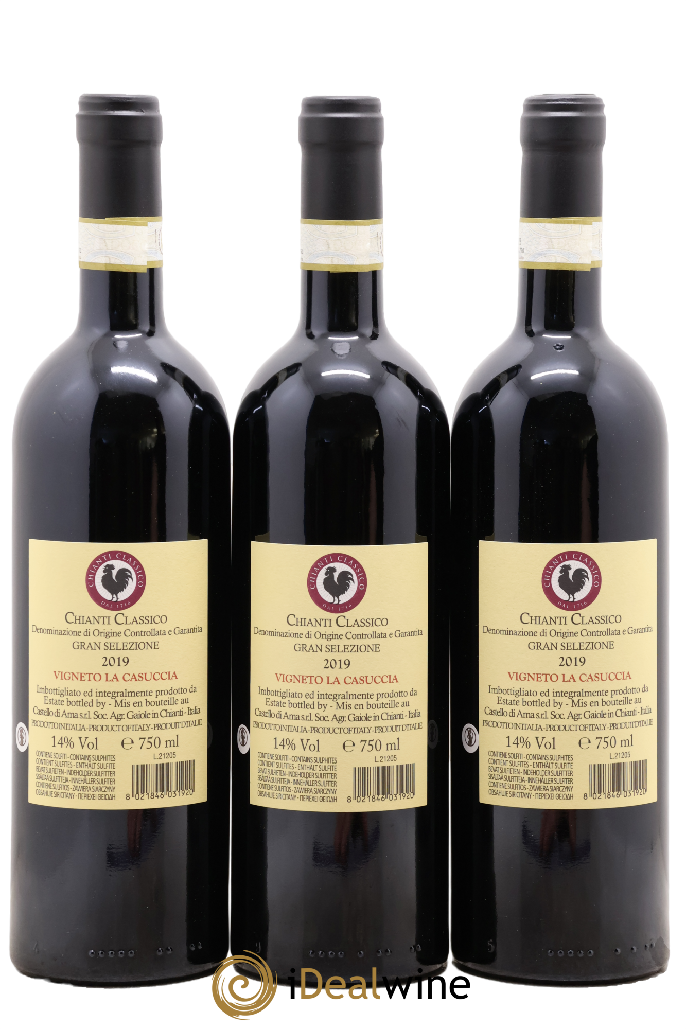 Chianti Classico Castello di Ama DOCG Gran Selezione Vigneto La Casuccia 2019 - Lot de 3 bouteilles - 1