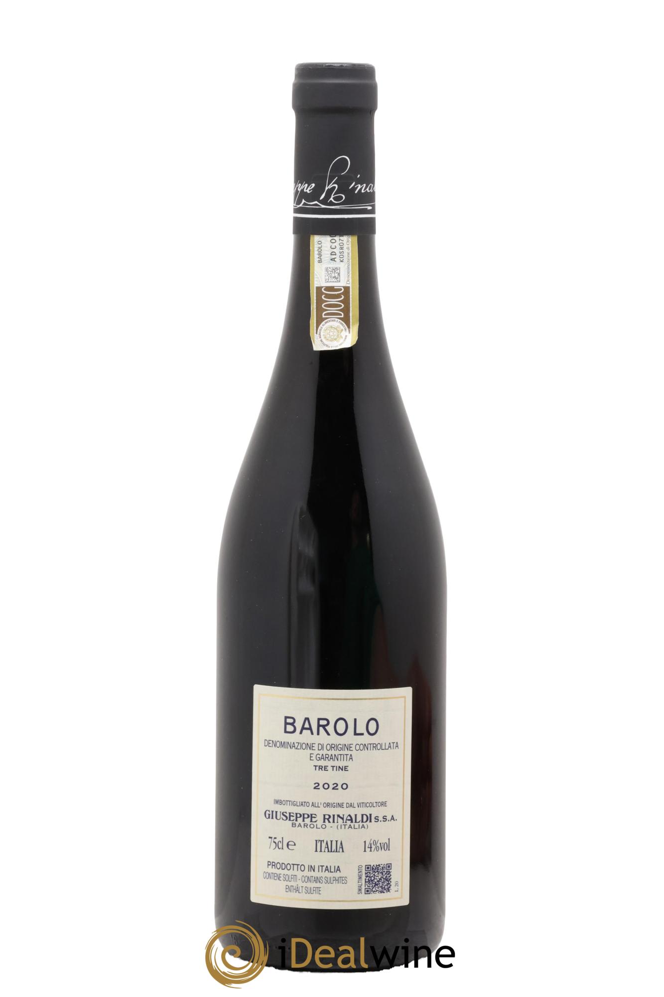 Barolo DOCG Tre Tine Giuseppe Rinaldi 2020 - Lotto di 1 bottiglia - 1