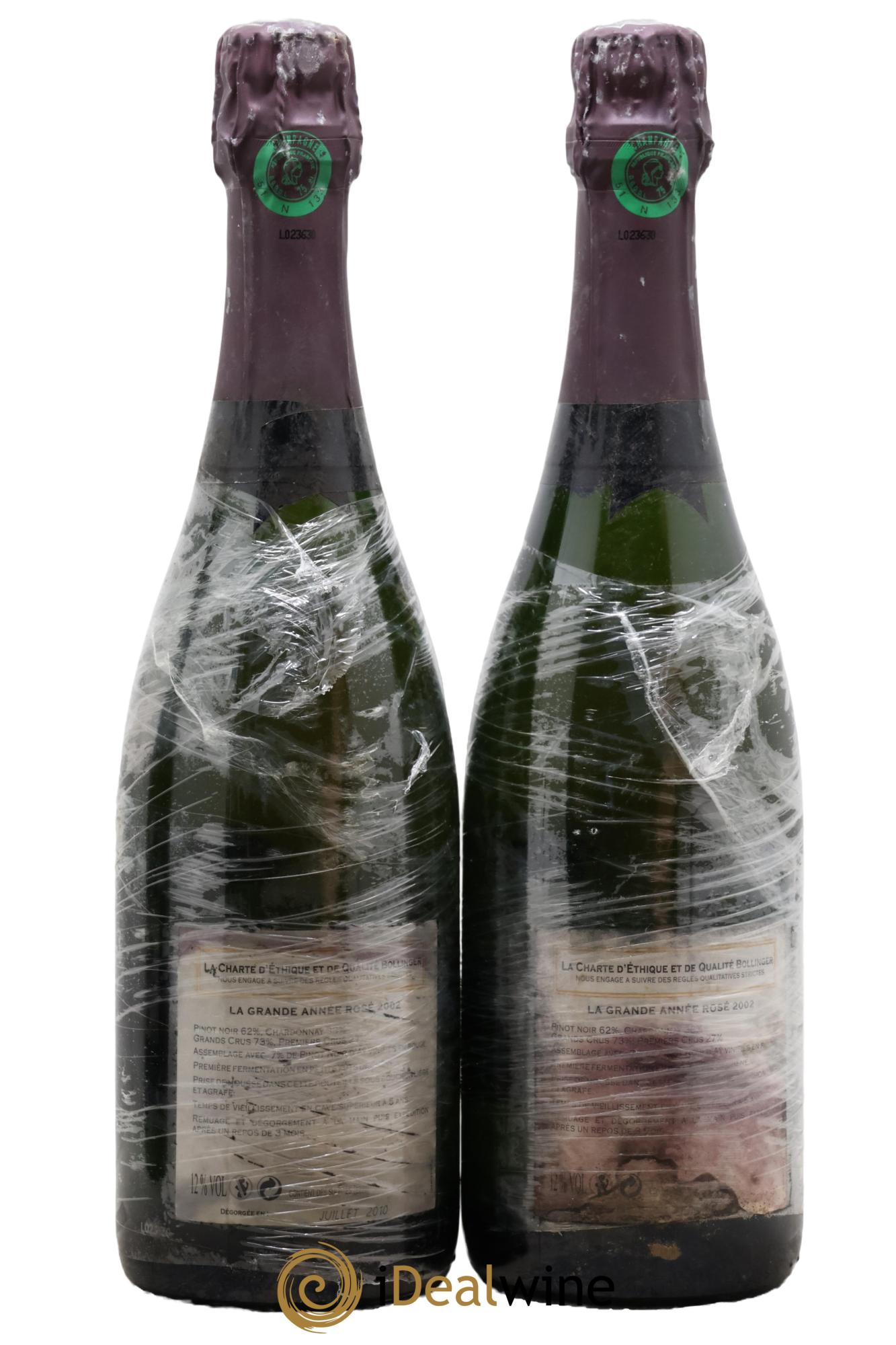 Grande Année Brut Bollinger 2002 - Lot of 2 bottles - 1