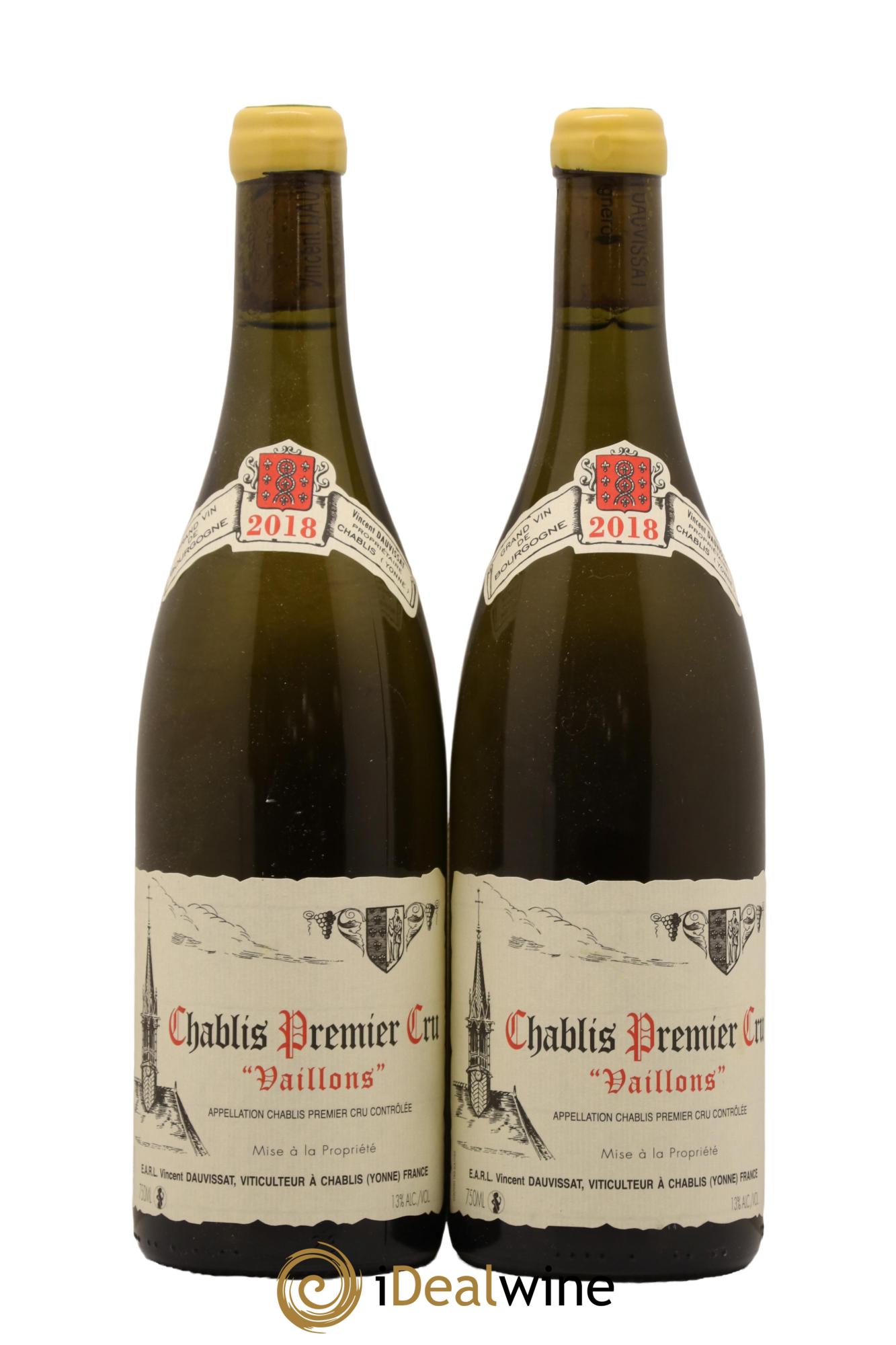 Chablis 1er Cru Vaillons Vincent Dauvissat (Domaine) 2018 - Lot de 2 bouteilles - 0