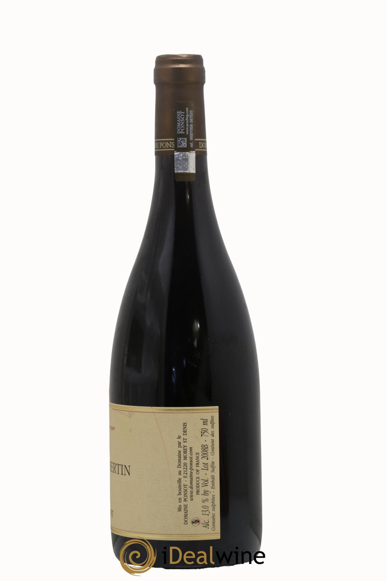 Griotte-Chambertin Grand Cru Ponsot (Domaine) 2008 - Lot of 1 bottle - 1