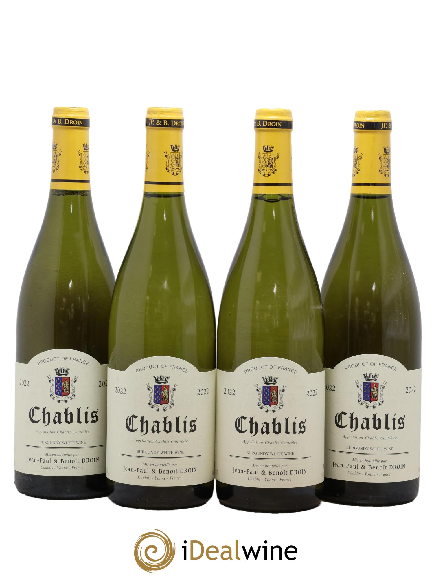 Chablis Jean-Paul & Benoît Droin (Domaine) 2022 - Lot of 4 bottles - 0
