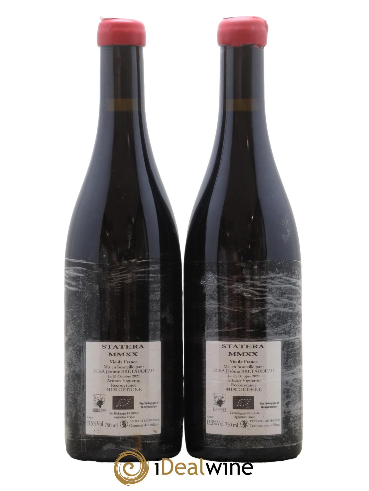 Vin de France Statera Jérôme Bretaudeau - Domaine de Bellevue 2020 - Lot de 2 bouteilles - 1