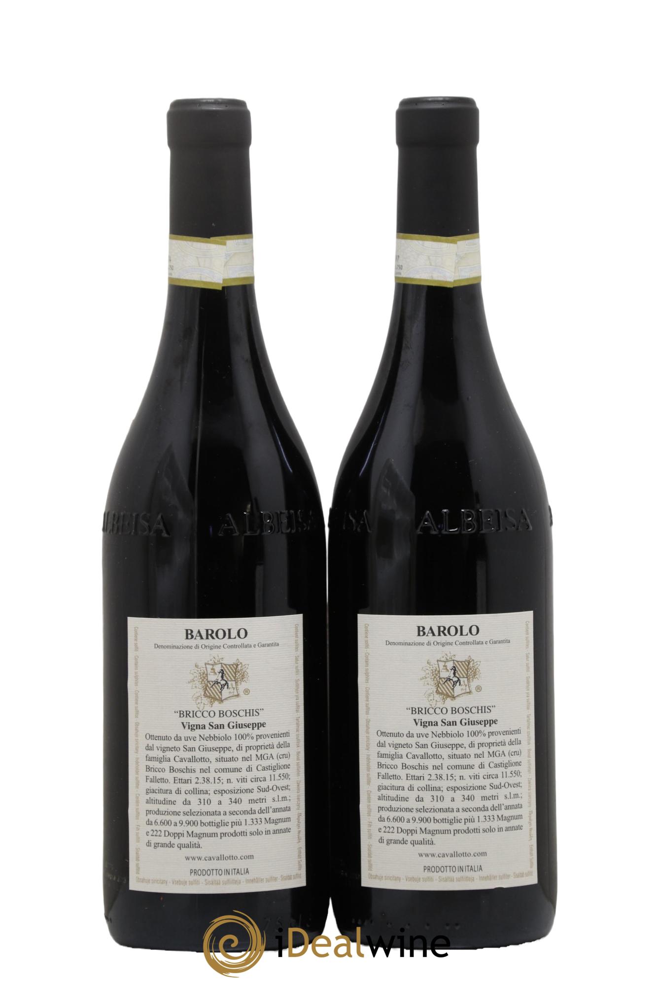 Barolo DOCG Riserva Bricco Boschis Vigna San Giuseppe Cavallotto 2013 - Lot de 2 bouteilles - 1