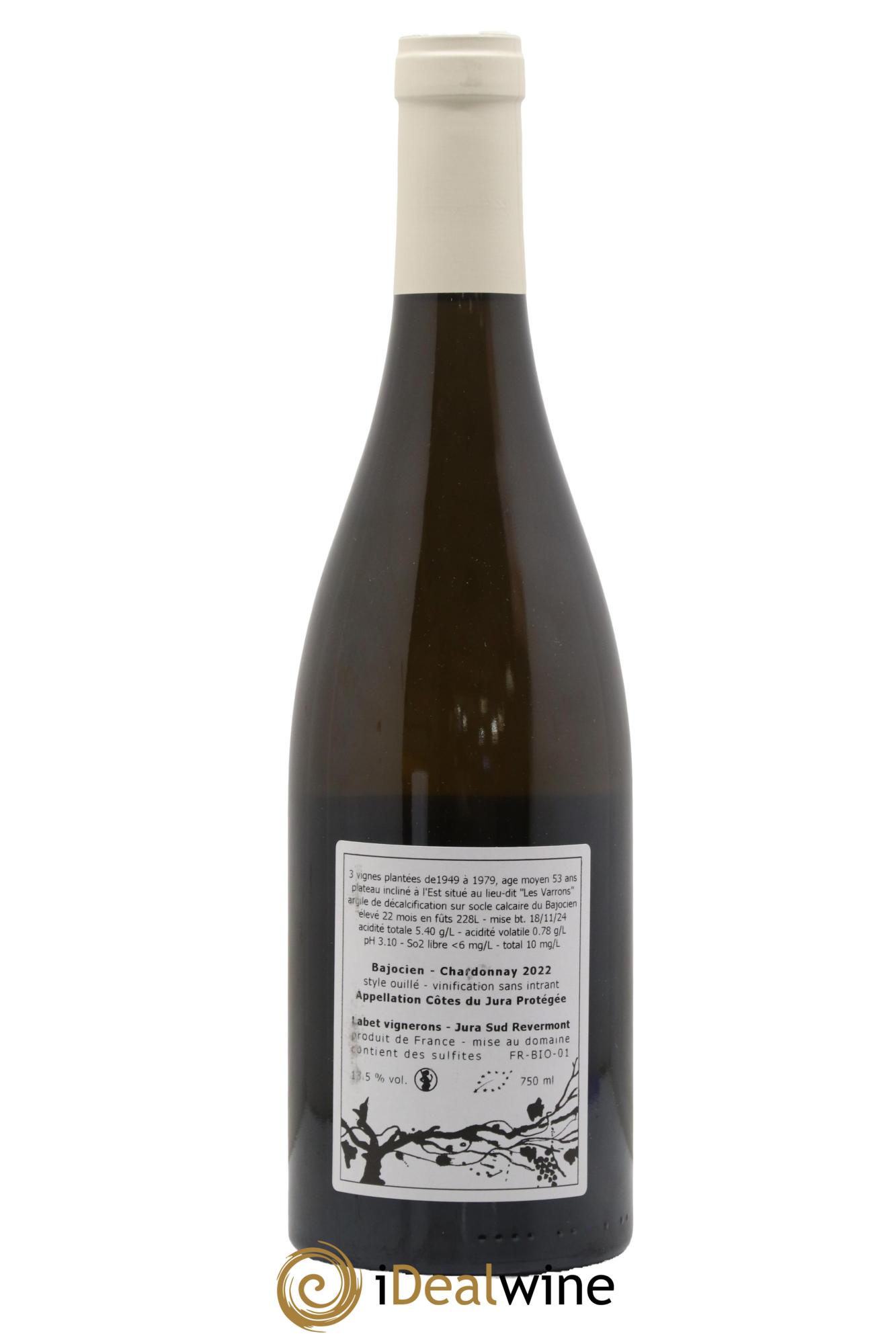 Côtes du Jura Chardonnay Bajocien Romain - Julien - Charline Labet 2022 - Lot de 1 bouteille - 1