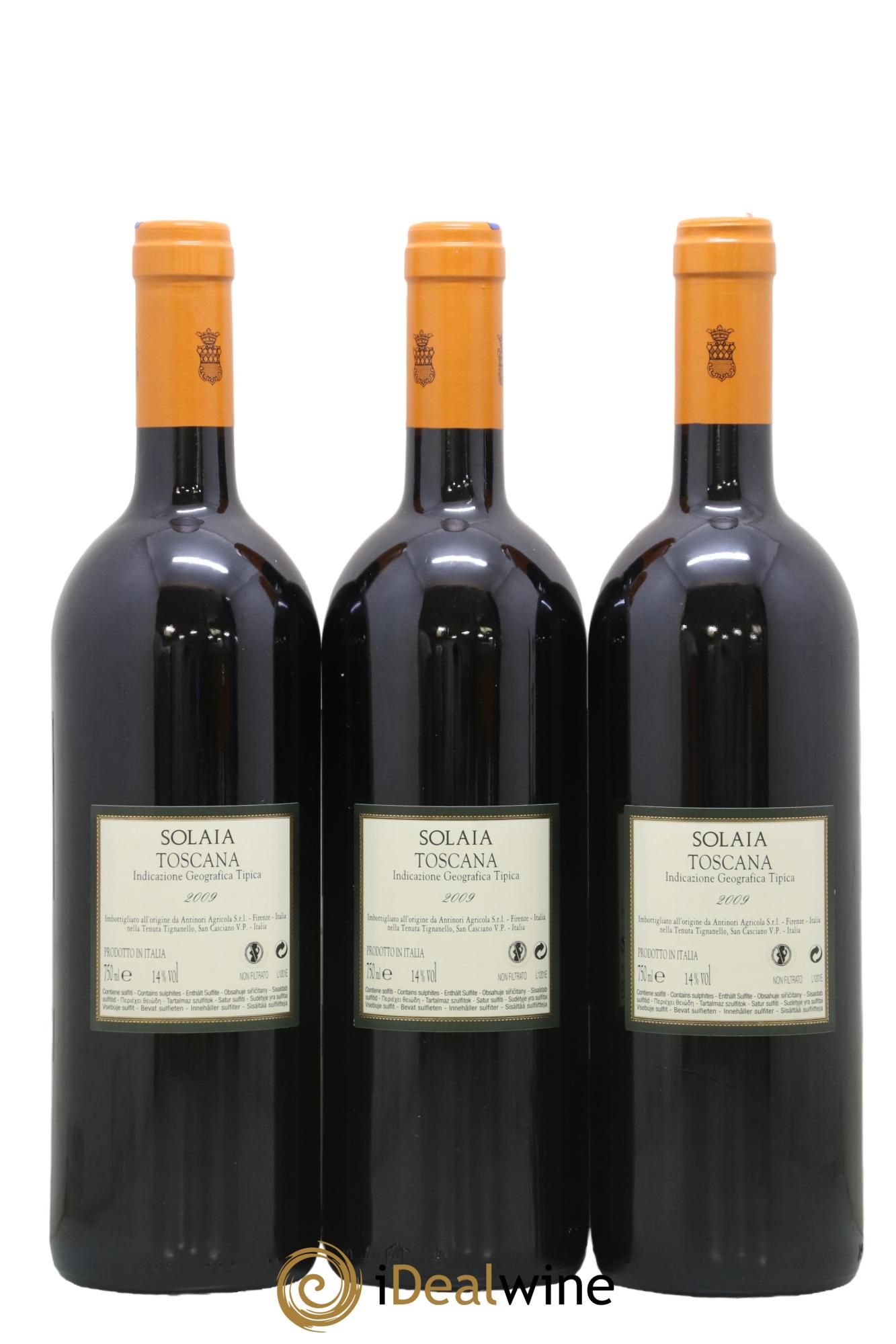 Toscana IGT Solaia Tenuta Tignanello - Marchesi Antinori 2009 - Lot of 3 bottles - 1
