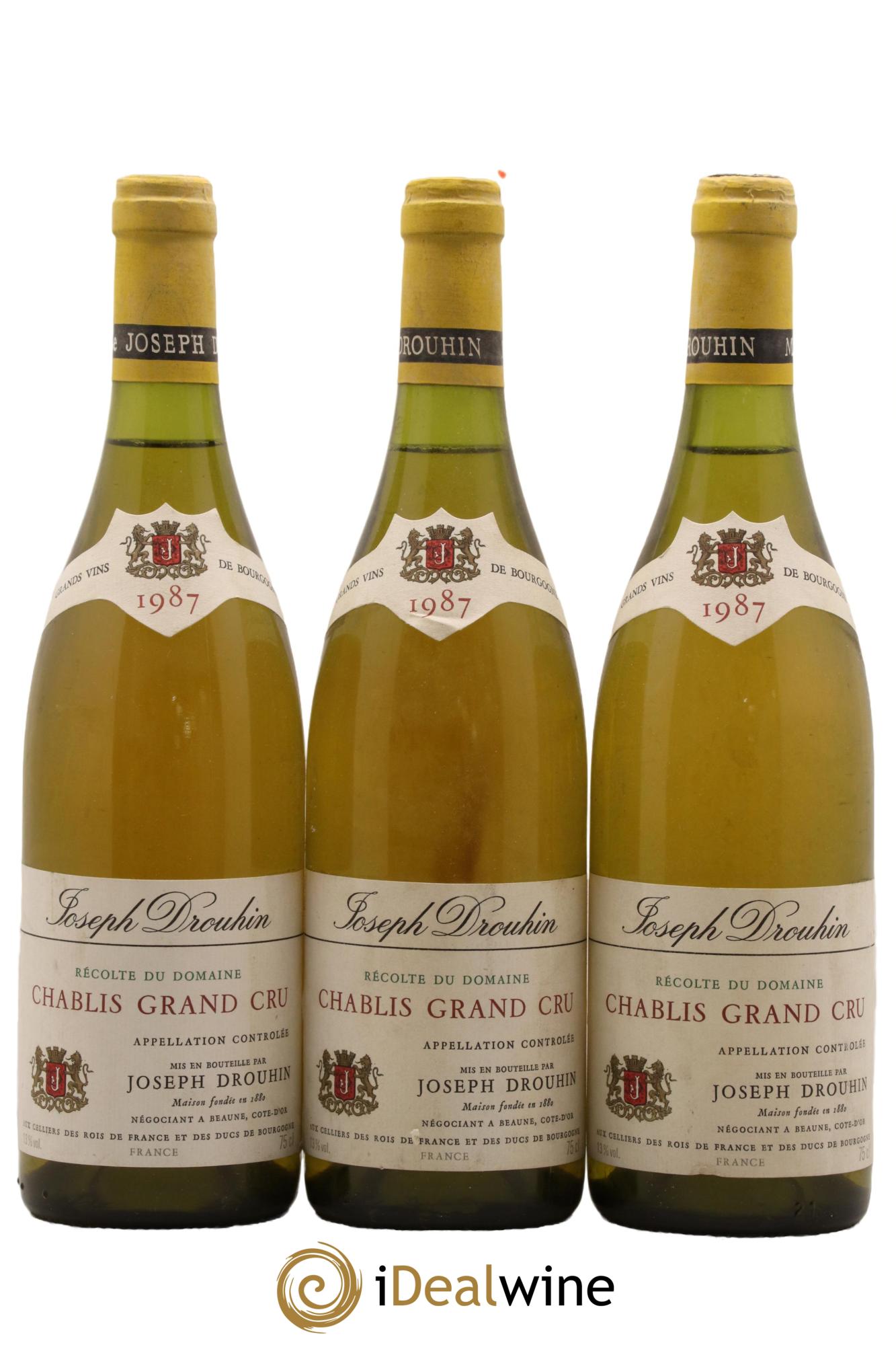 Chablis Grand Cru Joseph Drouhin 1987 - Lot de 3 bouteilles - 0