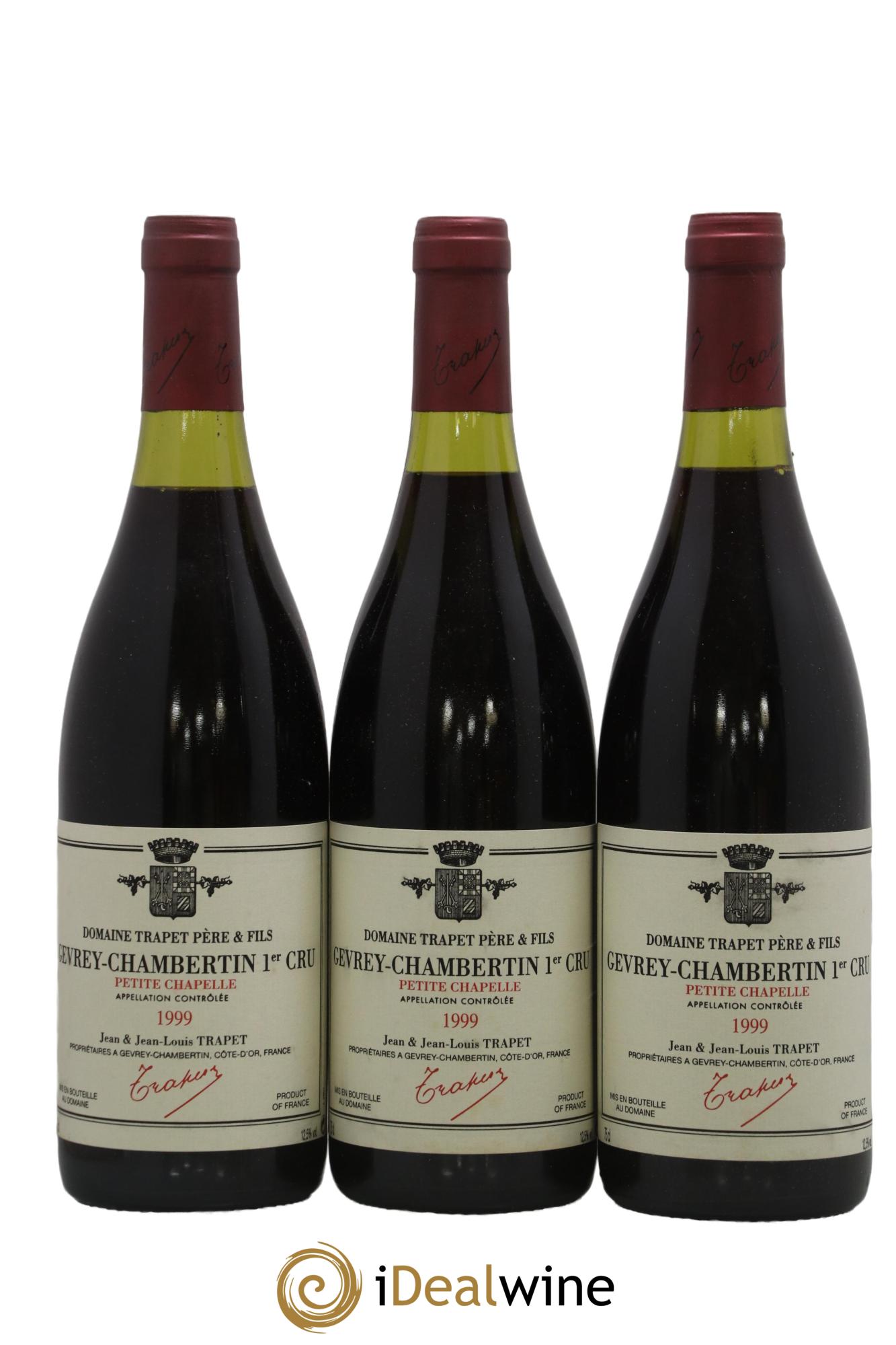 Gevrey-Chambertin 1er Cru Petite Chapelle Domaine Trapet 1999 - Lot de 3 bouteilles - 0