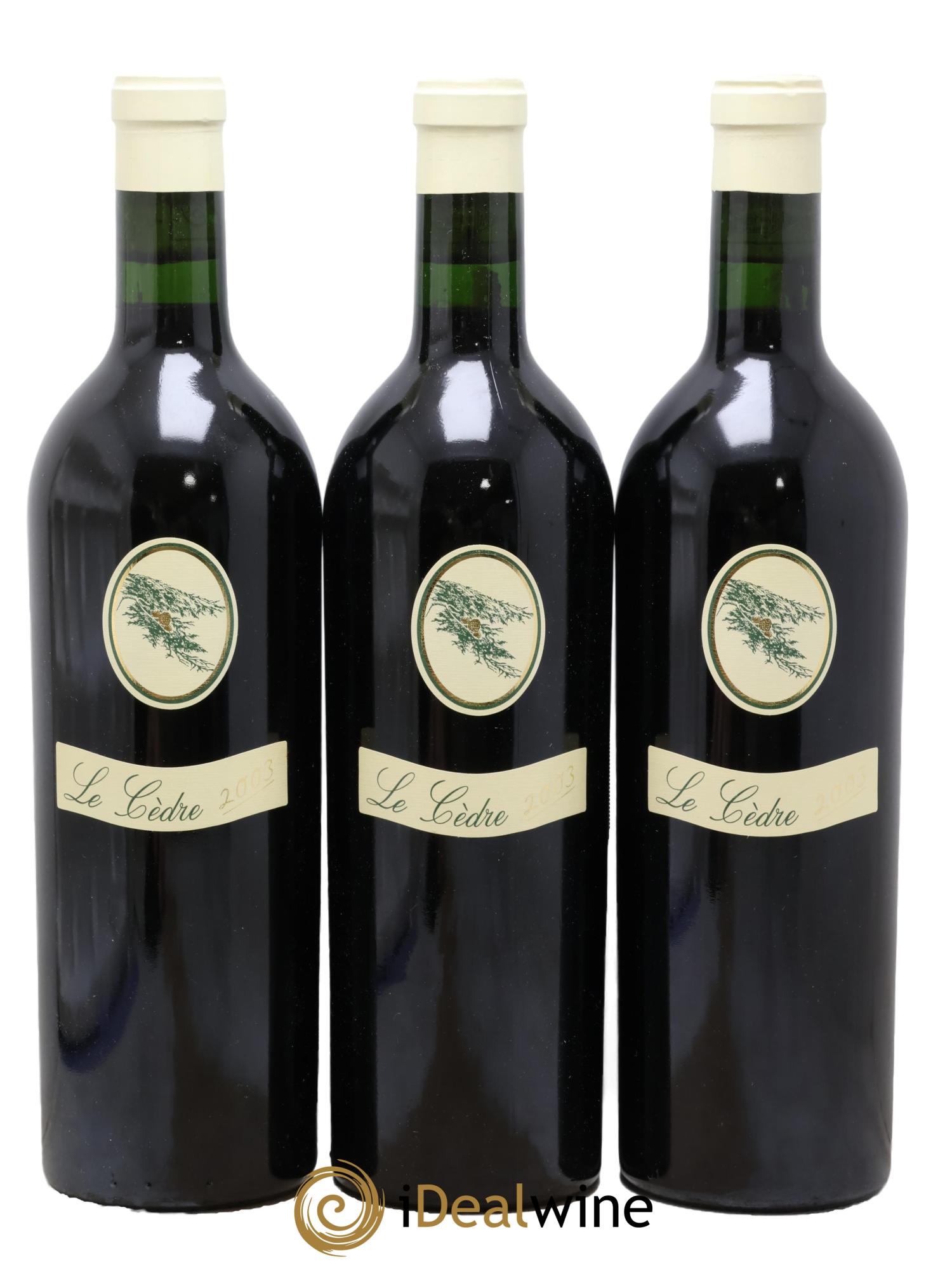 Cahors Château du Cèdre Cuvée Le Cèdre Pascal et Jean-Marc Verhaeghe 2003 - Lot de 3 bouteilles - 0