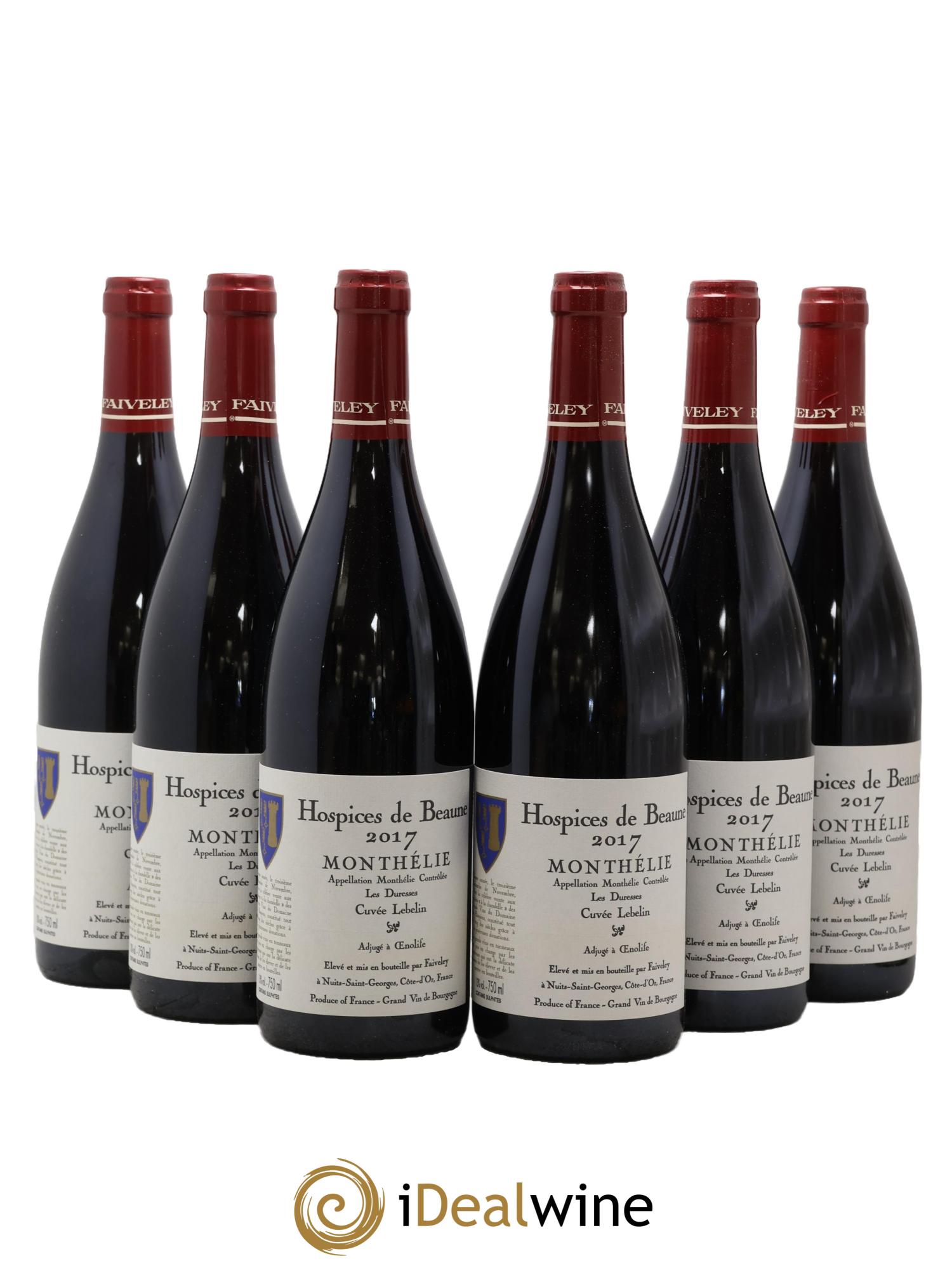 Monthélie Les Duresses Cuvée Lebelin Hospices De Beaune Faiveley 2017 - Lotto di 6 bottiglie - 0