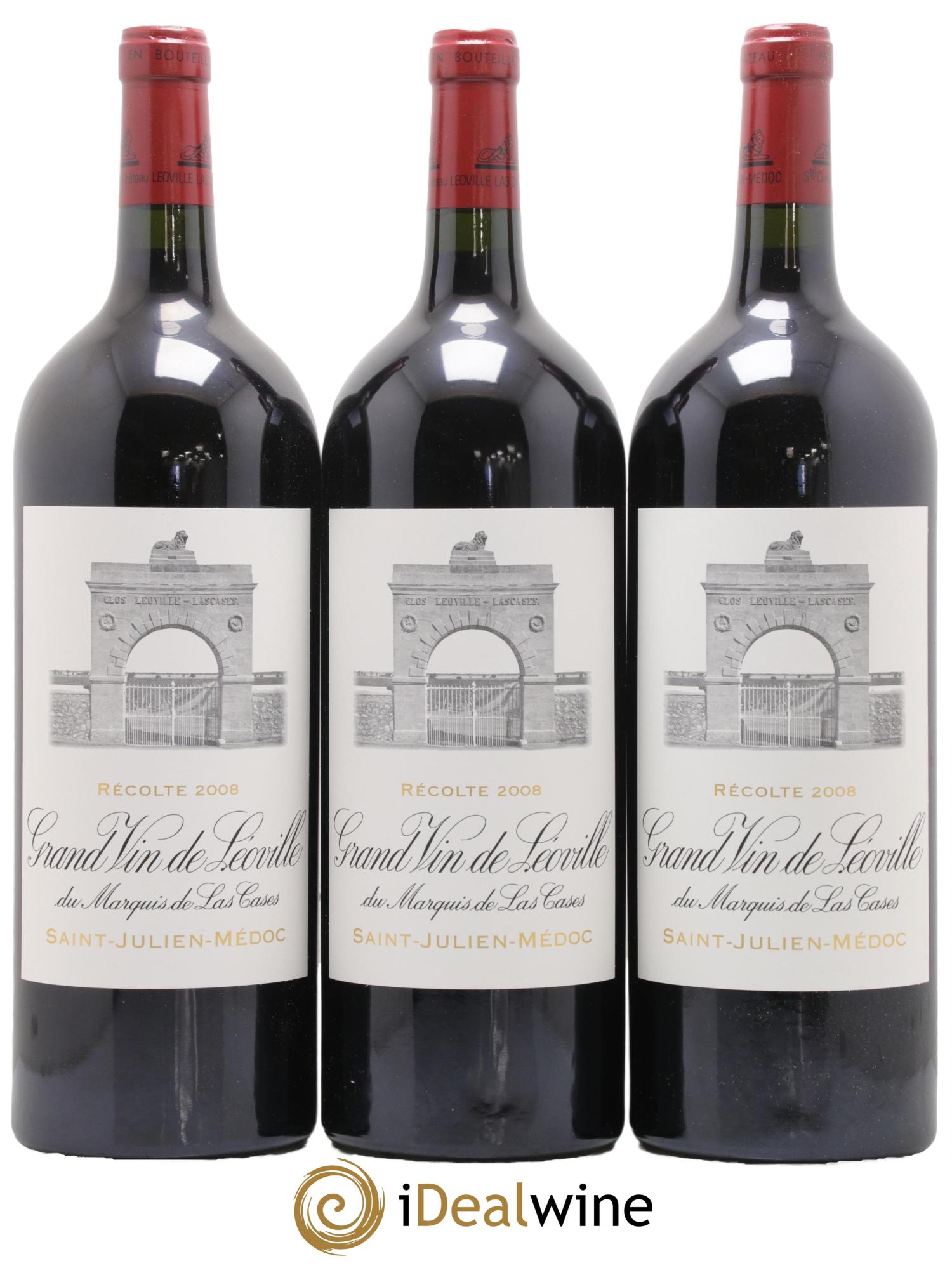 Château Léoville Las Cases 2ème Grand Cru Classé 2008 - Lot de 3 magnums - 0