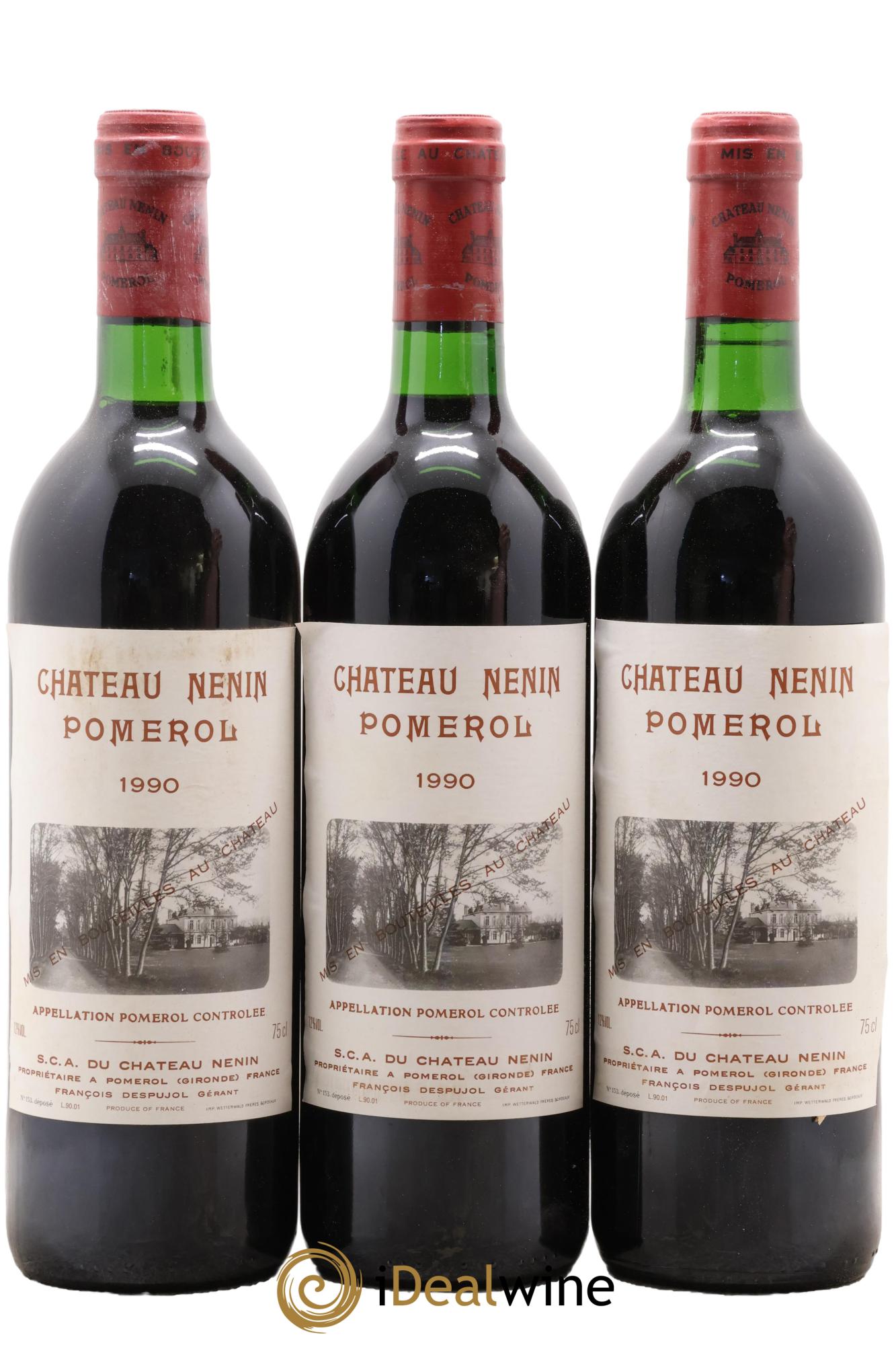 Château Nenin 1990 - Lot de 3 bouteilles - 0