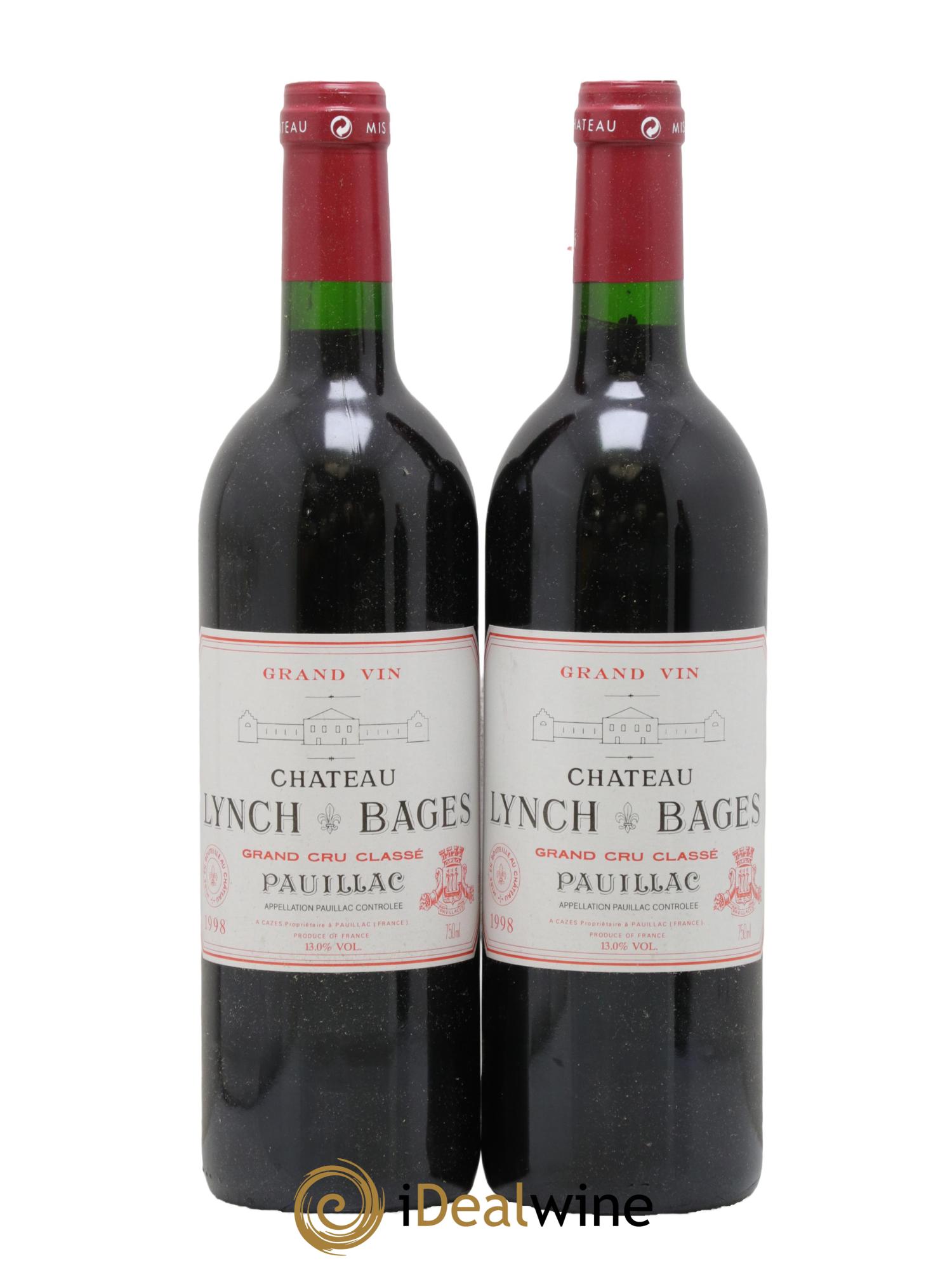Château Lynch Bages 5ème Grand Cru Classé 1998 - Lot of 2 bottles - 0