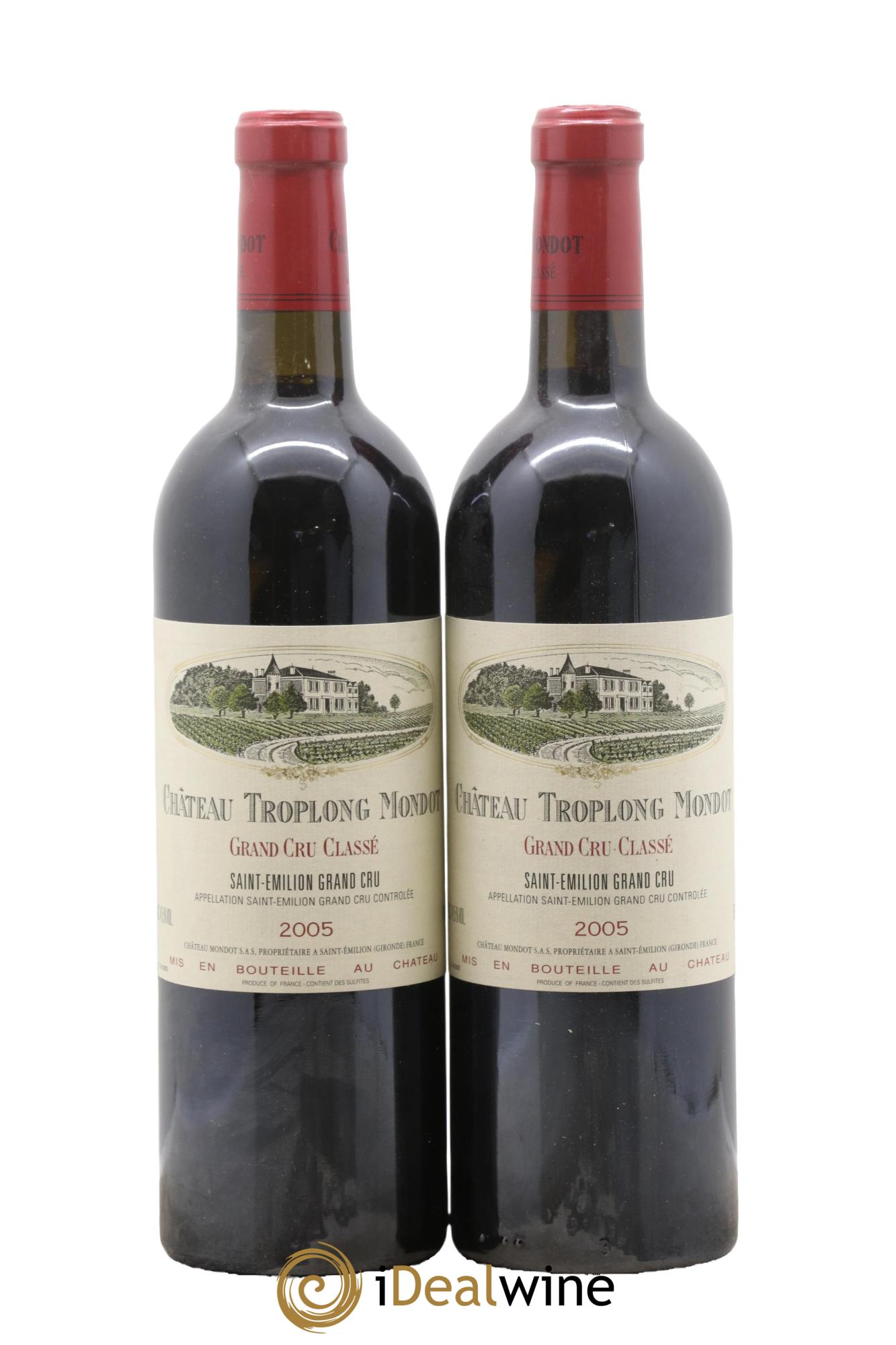 Château Troplong Mondot 1er Grand Cru Classé B 2005 - Lotto di 2 bottiglie - 0