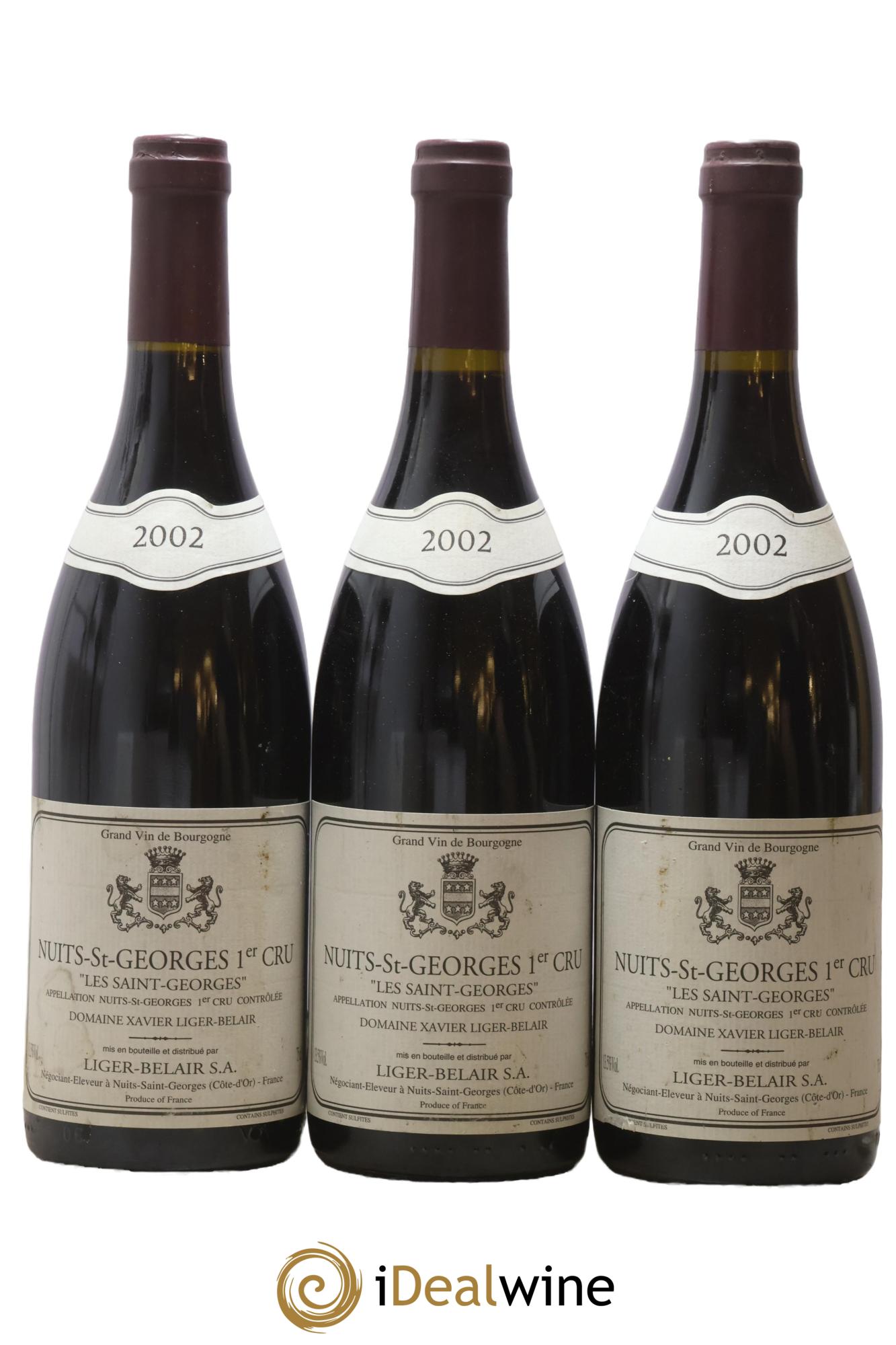 Nuits-Saint-Georges 1er Cru Les Saint Georges - Xavier Liger Belair 2002 - Lot de 3 bouteilles - 1