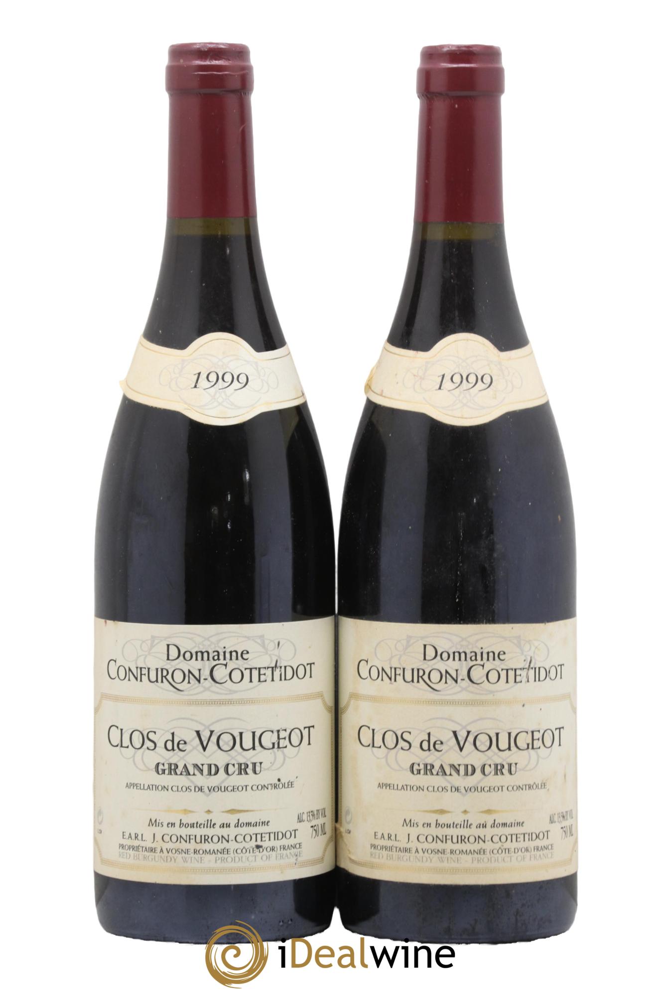 Clos de Vougeot Grand Cru Confuron-Cotetidot 1999 - Lot de 2 bouteilles - 0