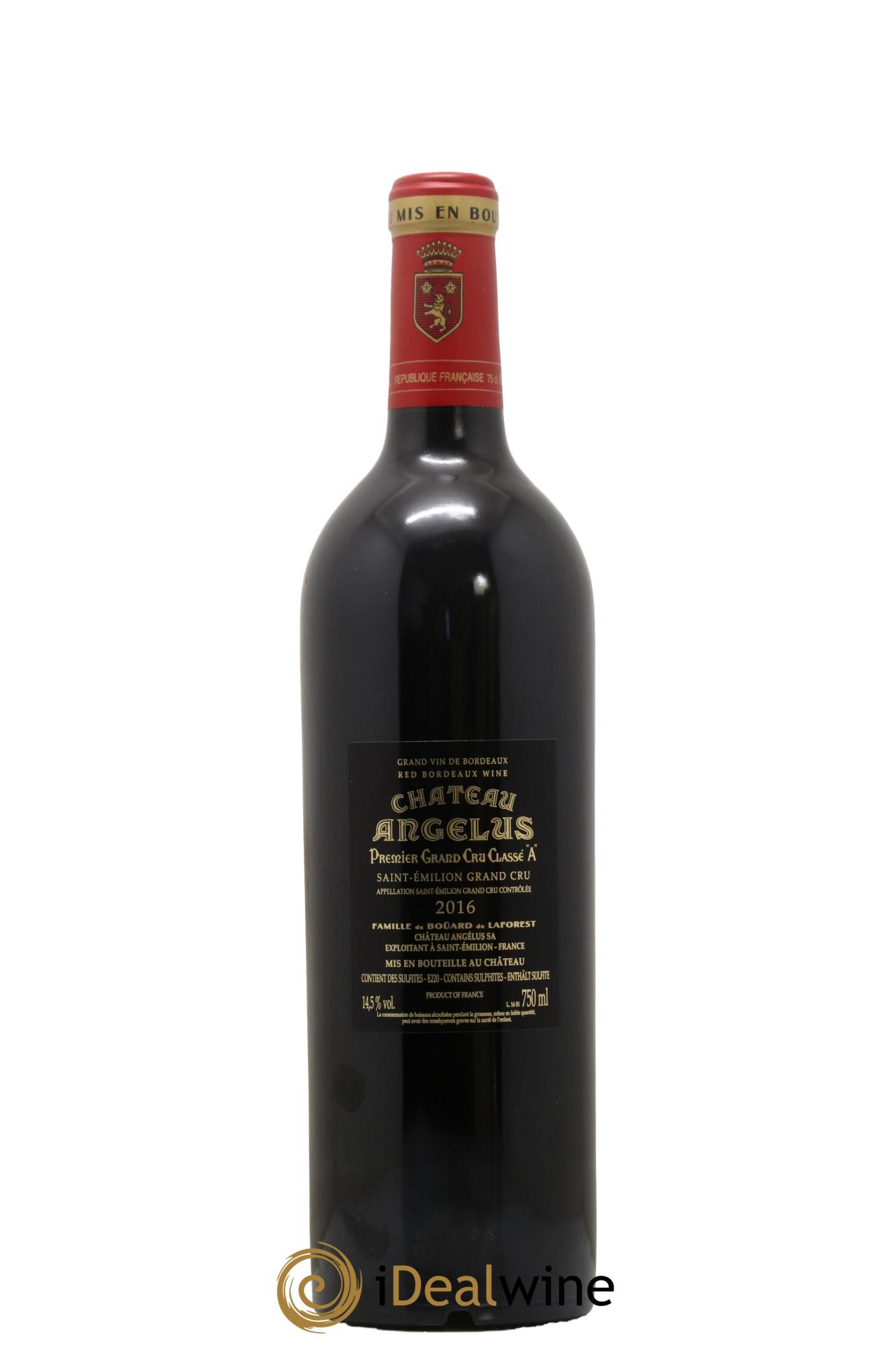 Château Angélus 1er Grand Cru Classé A 2016 - Lot de 1 bouteille - 1