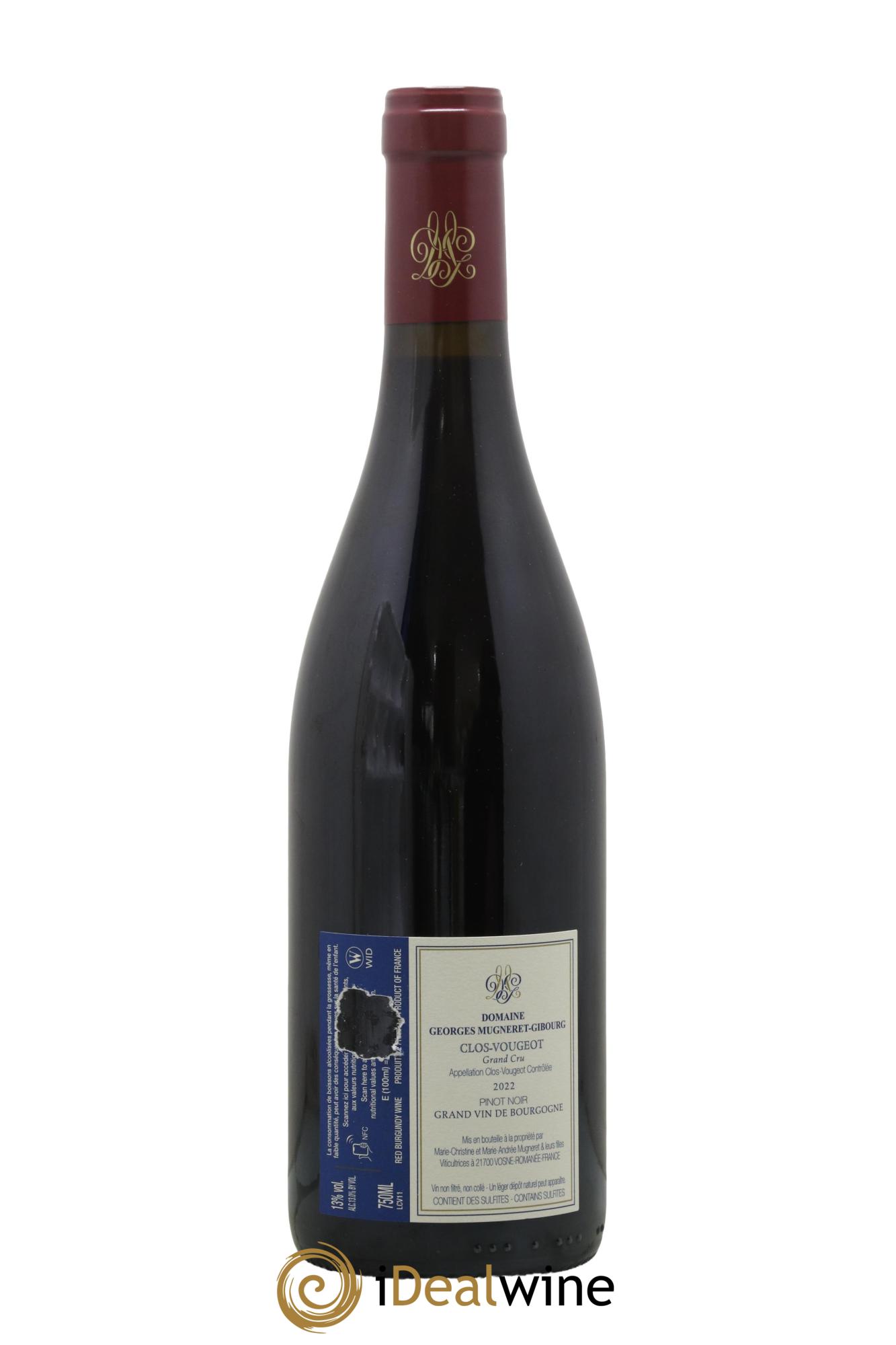 Clos de Vougeot Grand Cru Georges Mugneret-Gibourg (Domaine) 2022 - Lot de 1 bouteille - 1