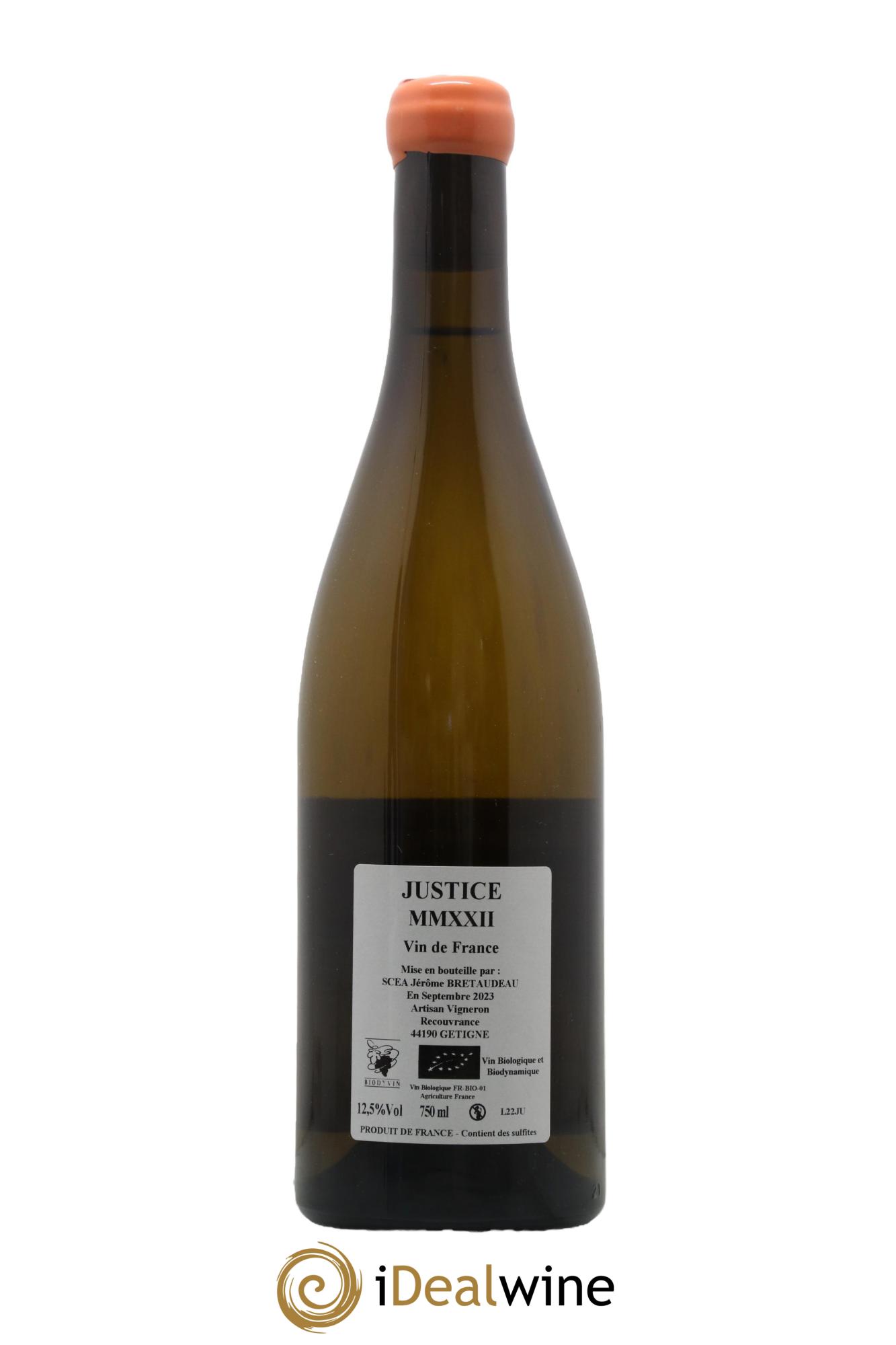 Vin de France La Justice Jérôme Bretaudeau - Domaine de Bellevue  2022 - Lot de 1 bouteille - 1