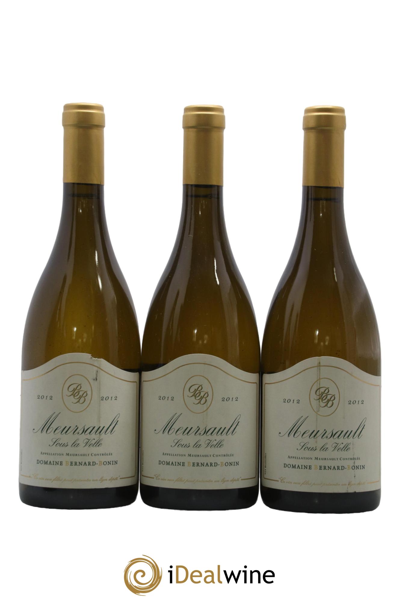 Meursault Sous la Velle Bernard Bonin 2012 - Lot de 3 bouteilles - 0