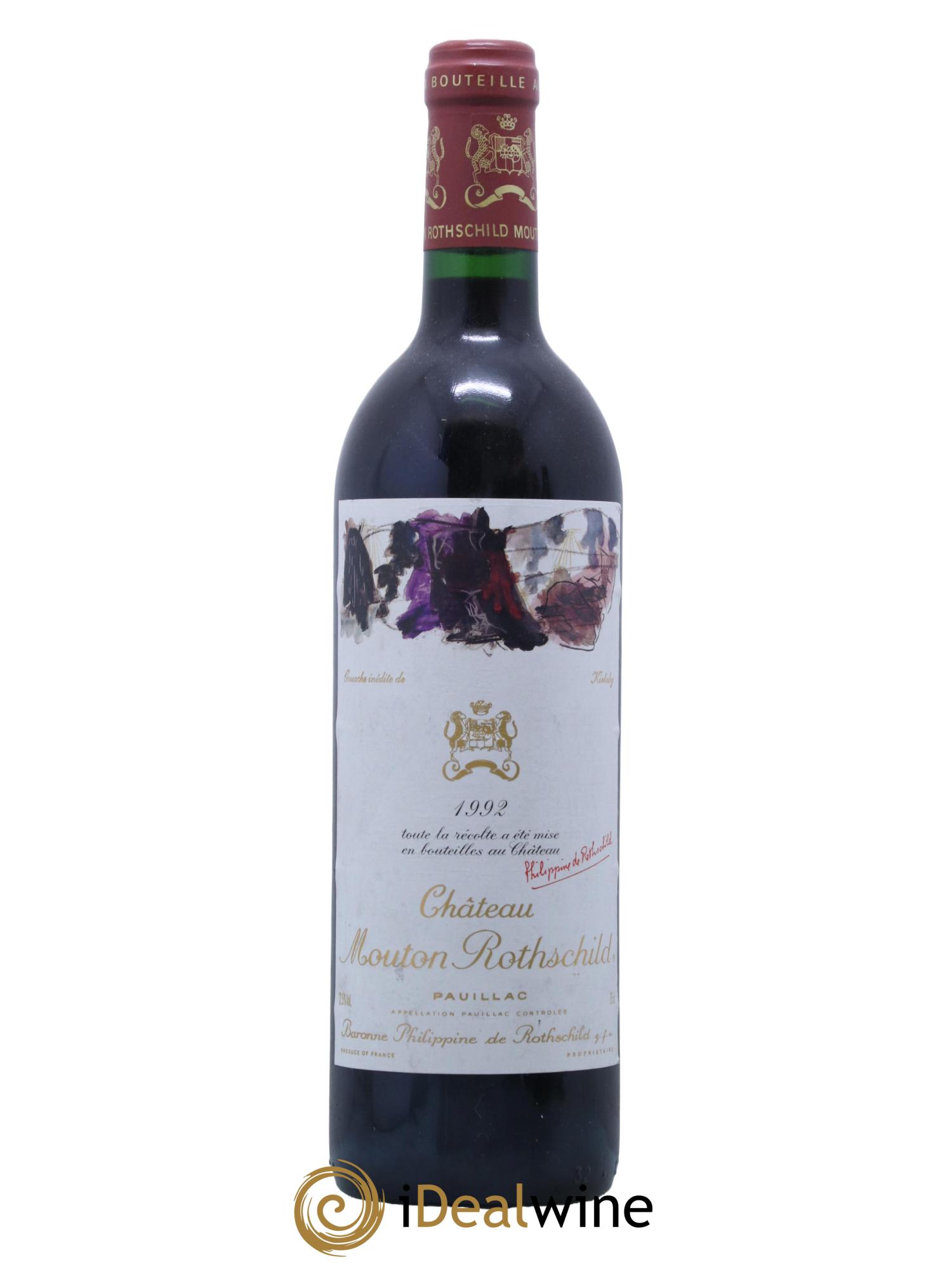 Château Mouton Rothschild 1er Grand Cru Classé 1992 - Lot de 1 bouteille - 0