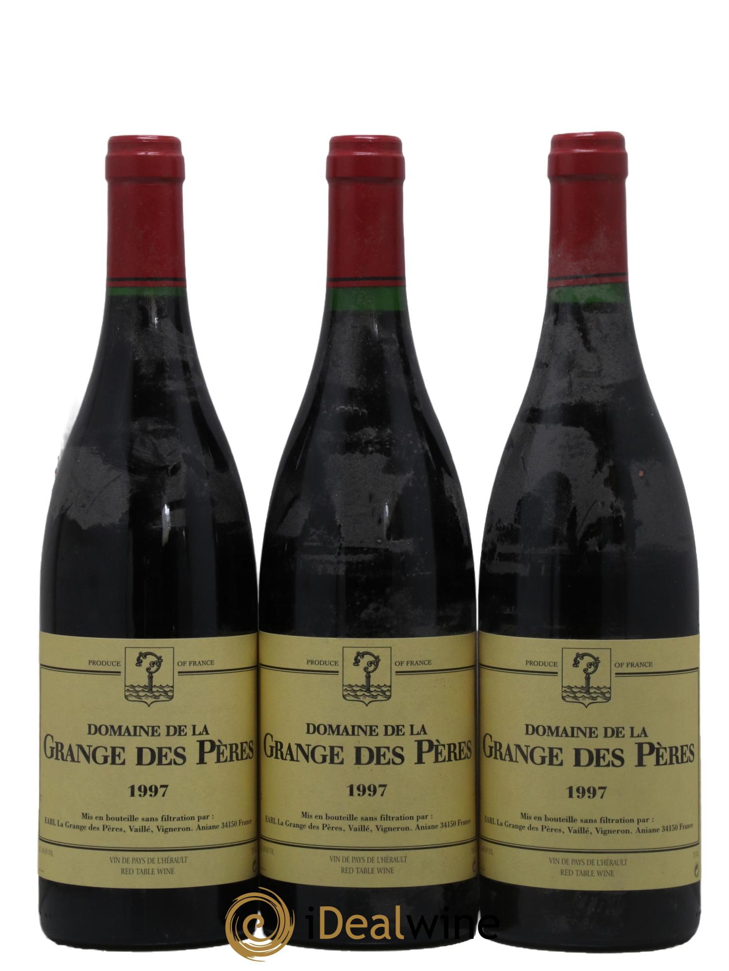Pays d'Hérault Grange des Pères Laurent Vaillé 1997 - Lot de 3 bouteilles - 0